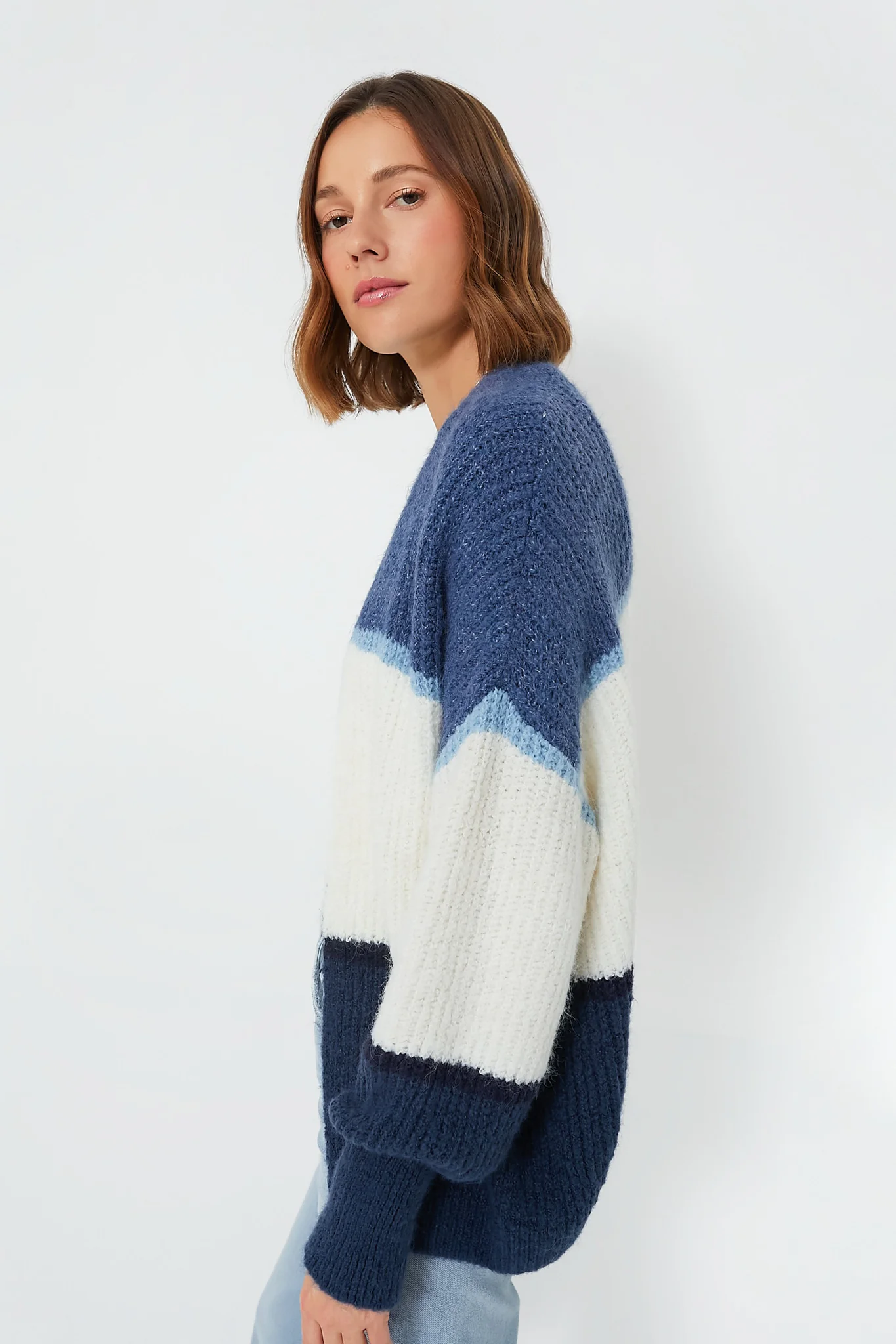 True Navy Jones Stripe Cardigan - Image 3