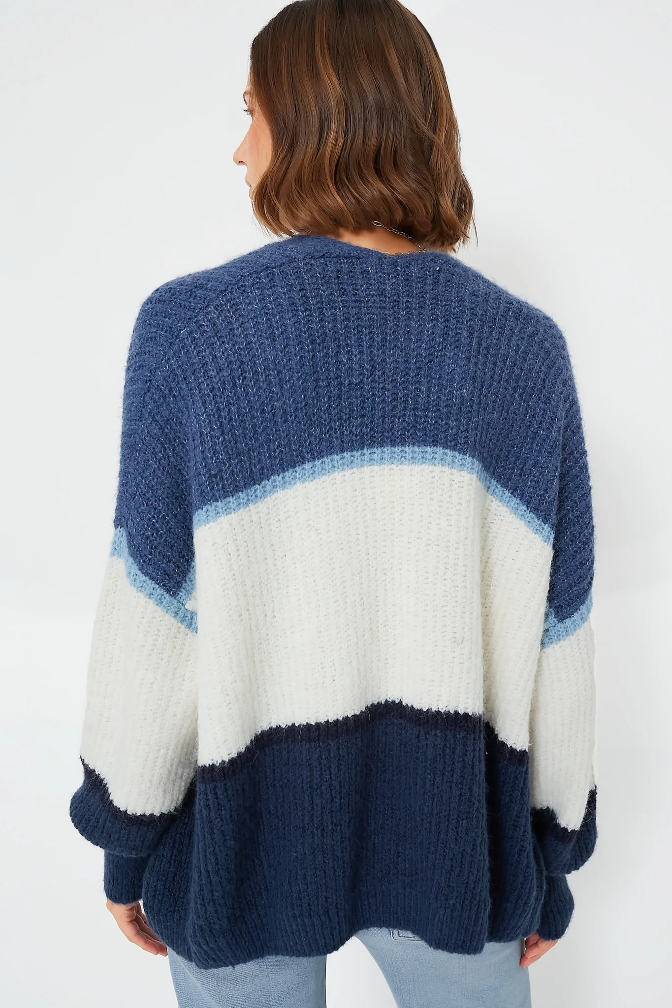 True Navy Jones Stripe Cardigan - Image 4