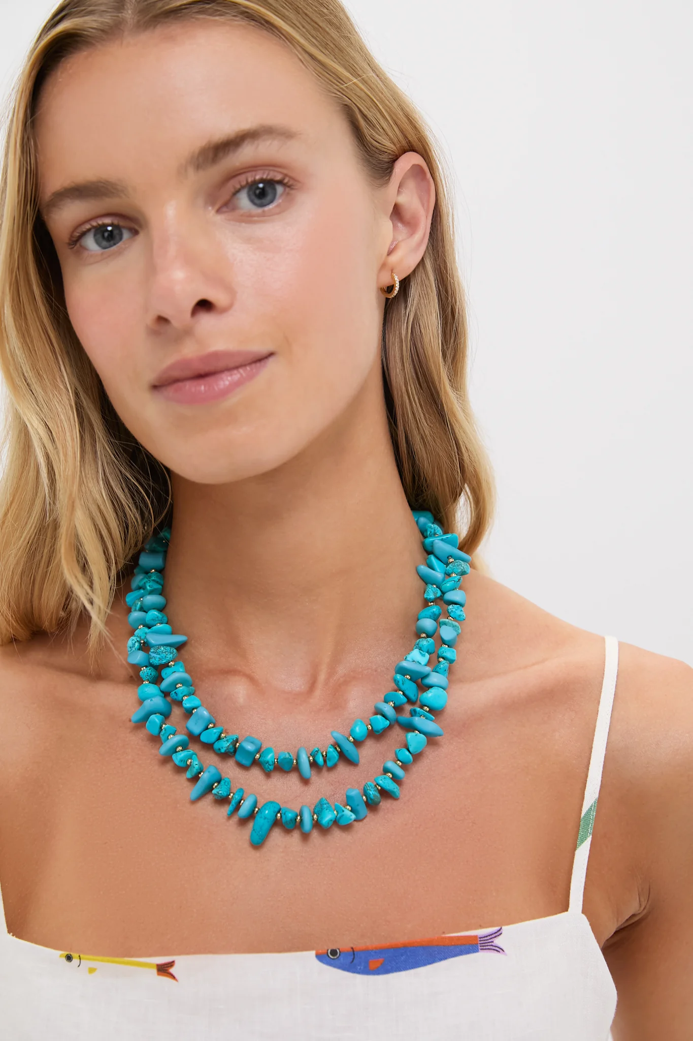 Turquoise Double Strand Mabel Necklace - Image 2