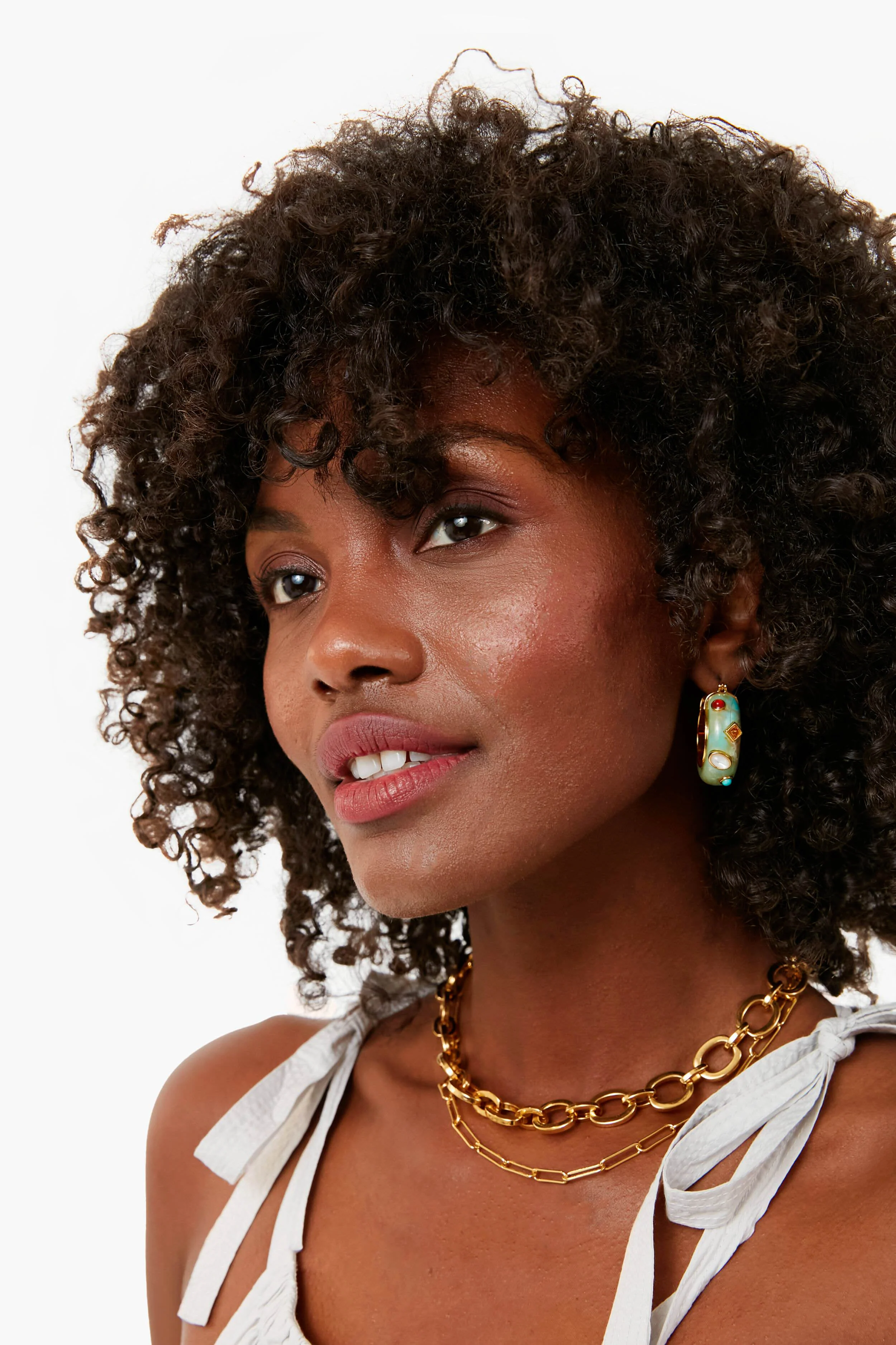 Turquoise La Bomba Hoops - Image 2