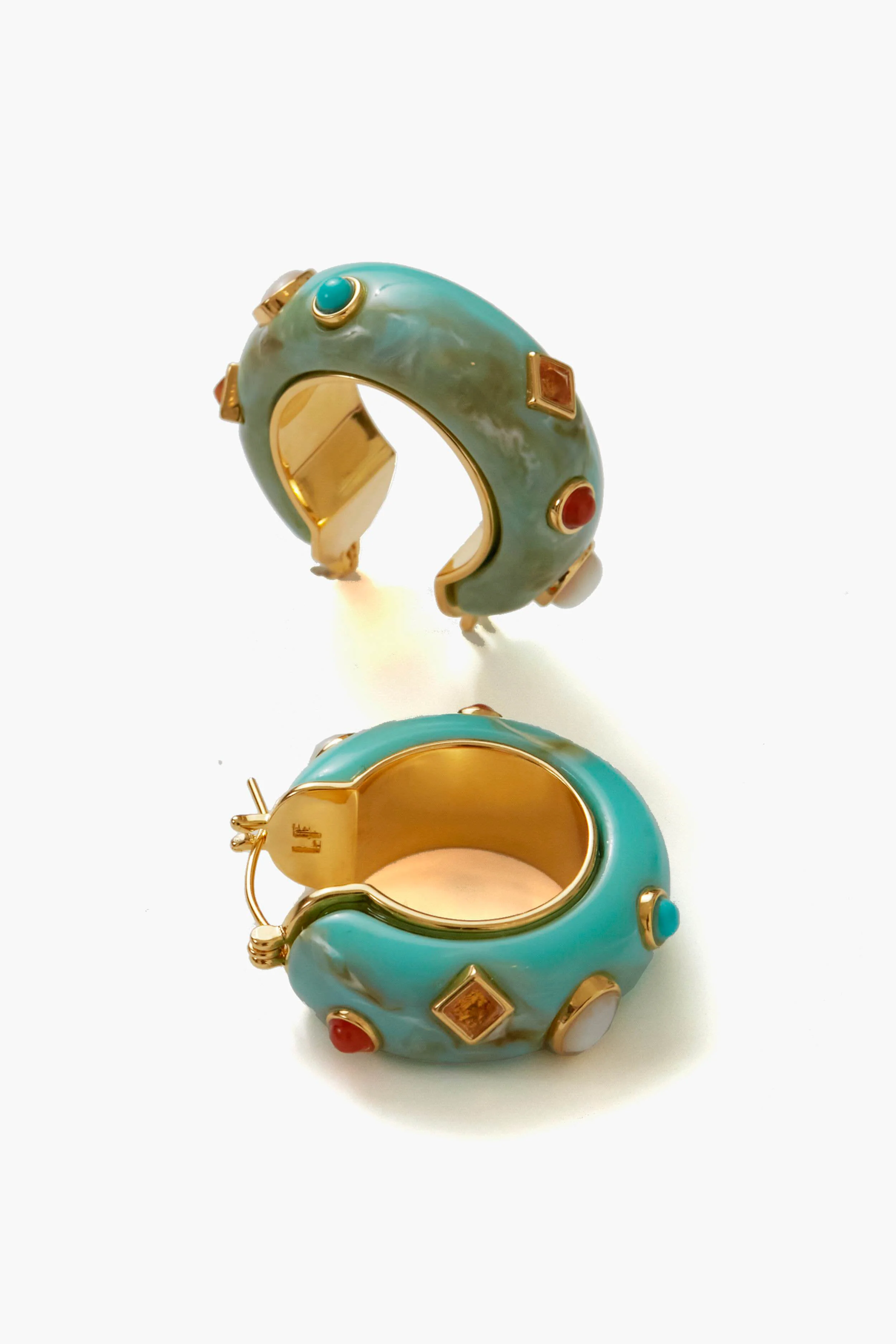 Turquoise La Bomba Hoops - Image 4
