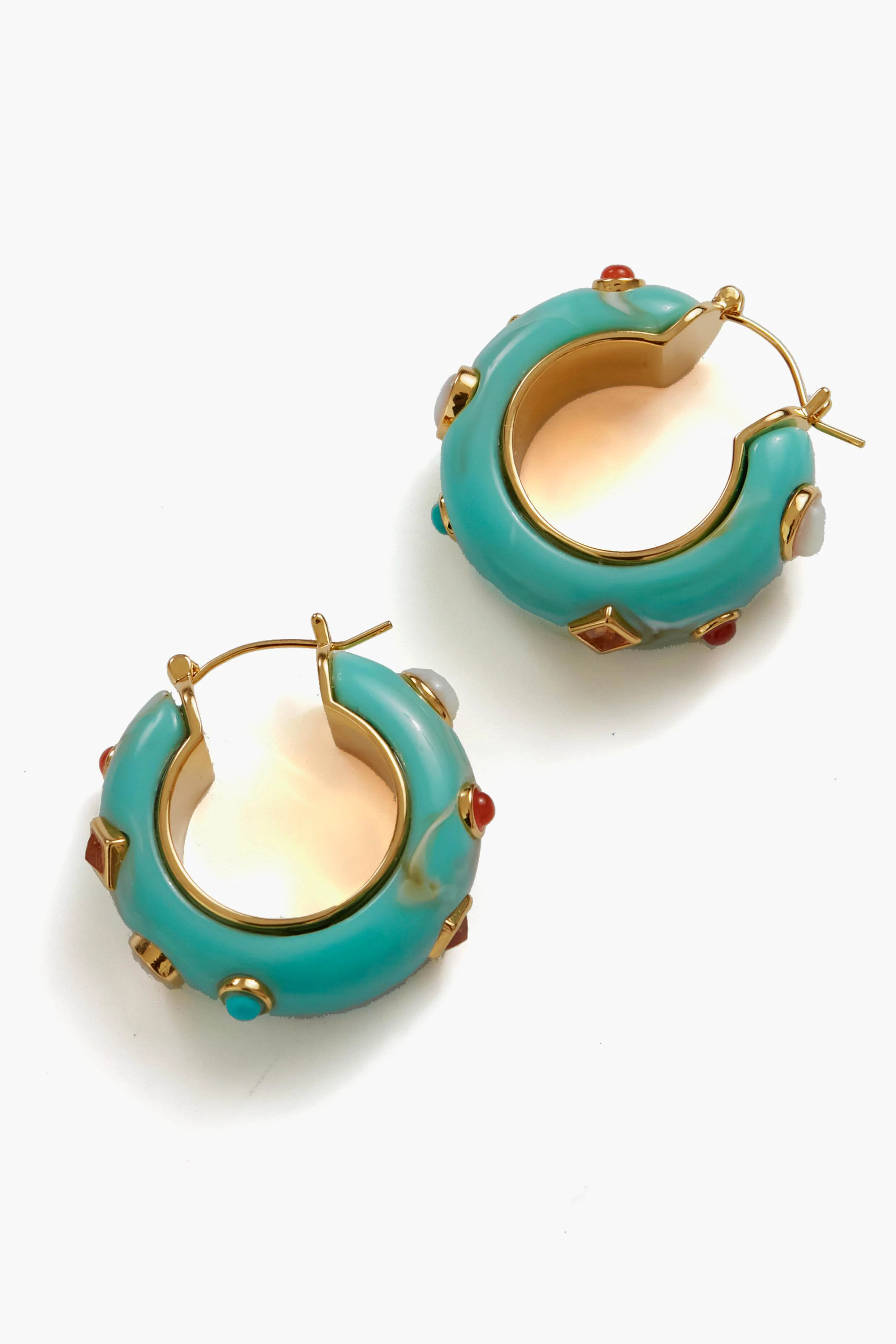Turquoise La Bomba Hoops - Image 5