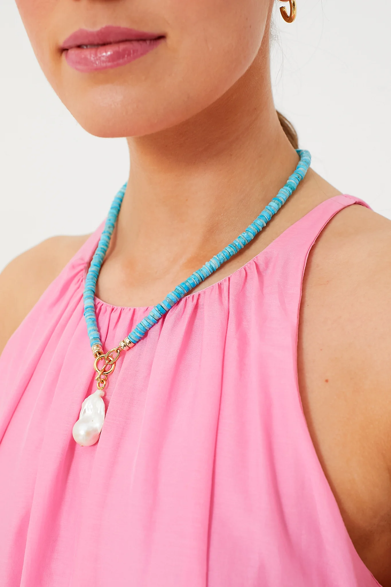 Turquoise Pearl Isle Necklace - Image 2