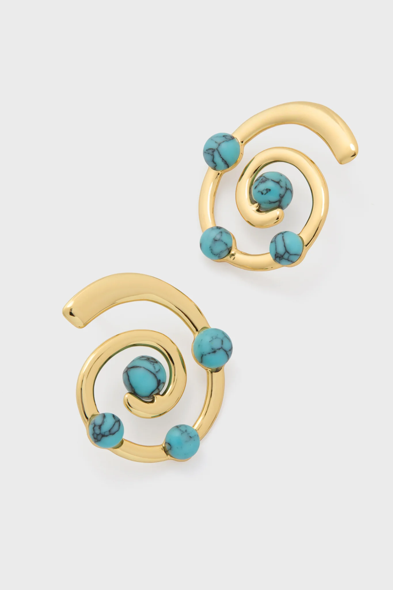 Turquoise Spiral Alexandra Earrings - Image 4