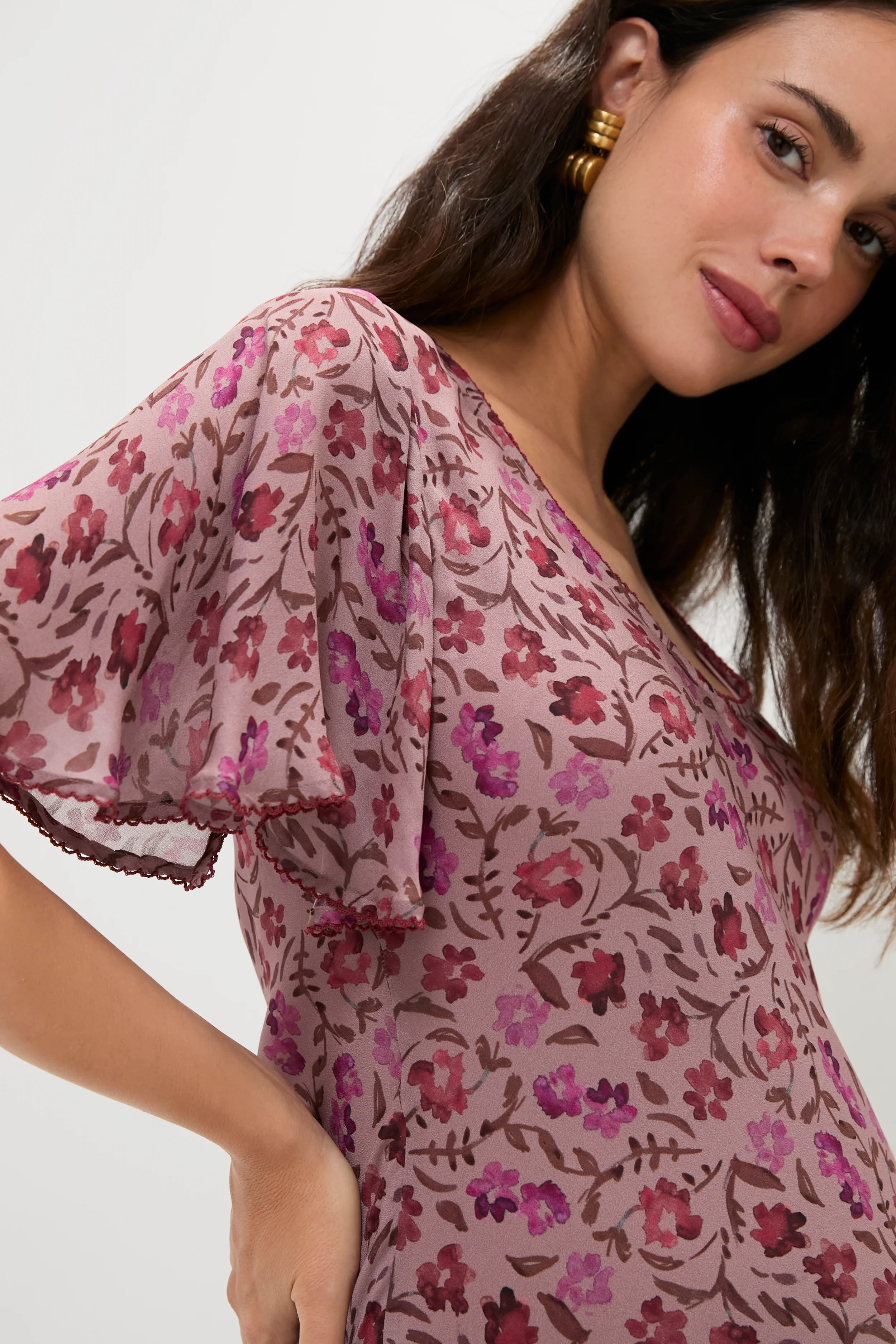 Twilight Mauve Floral Mirabelle Dress - Image 6