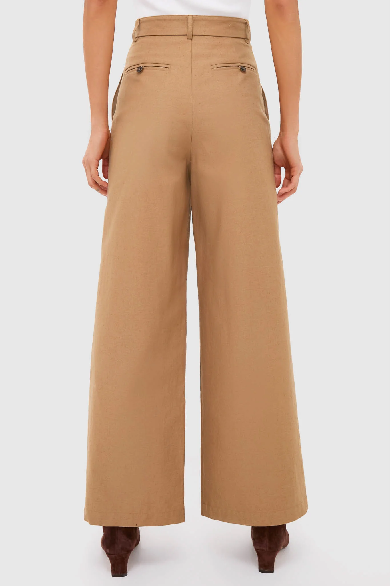 Umber Slubby Cotton Atelier Pleated Pant 2 - Image 4