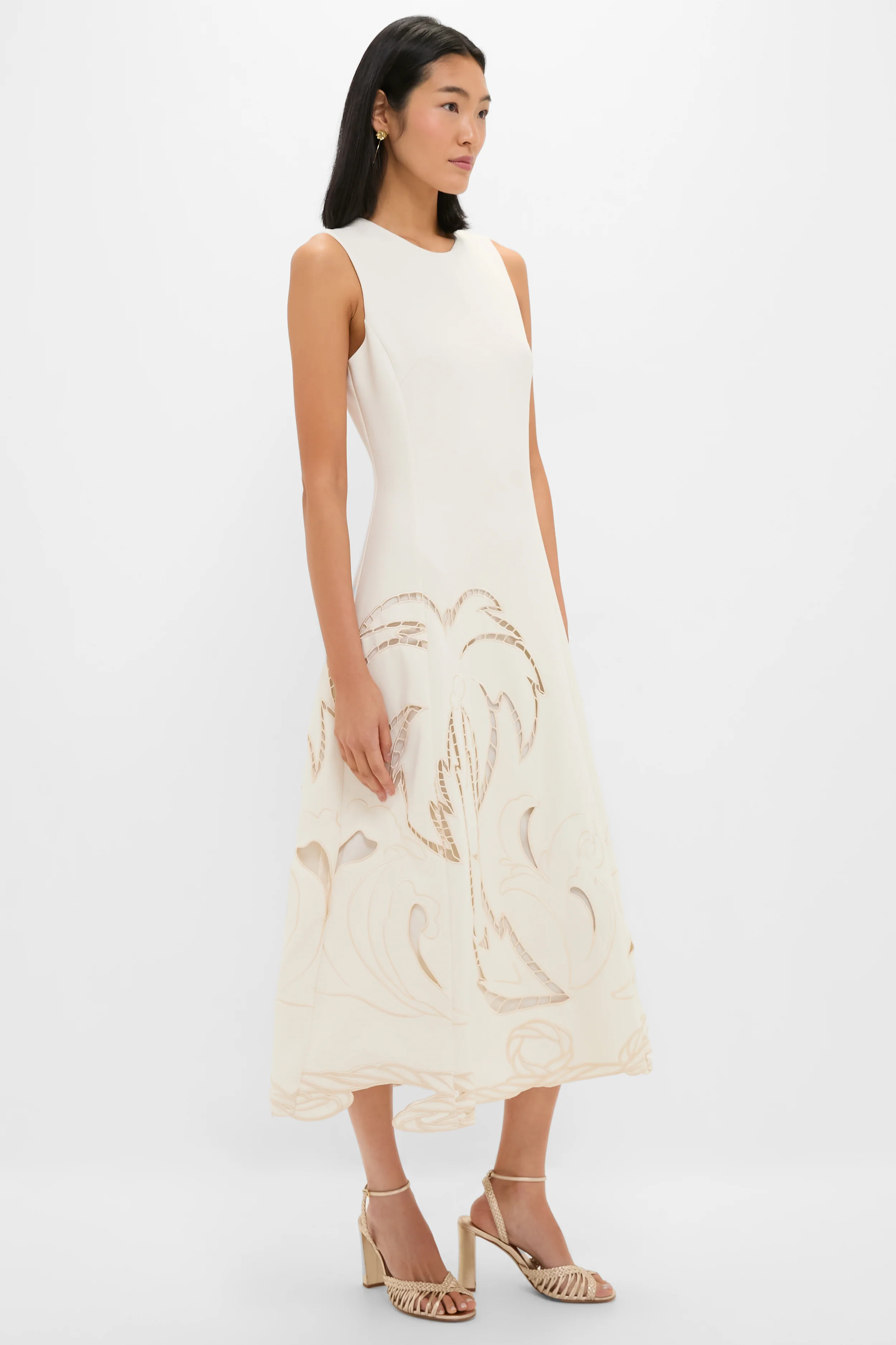 Vanilla Cleo Applique Sleeveless Midi Dress - Image 3