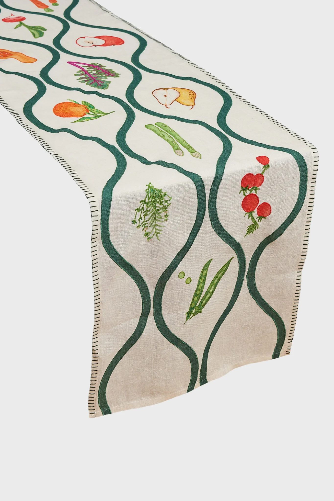 Vegetables Linen Embroidered Runner - Image 2