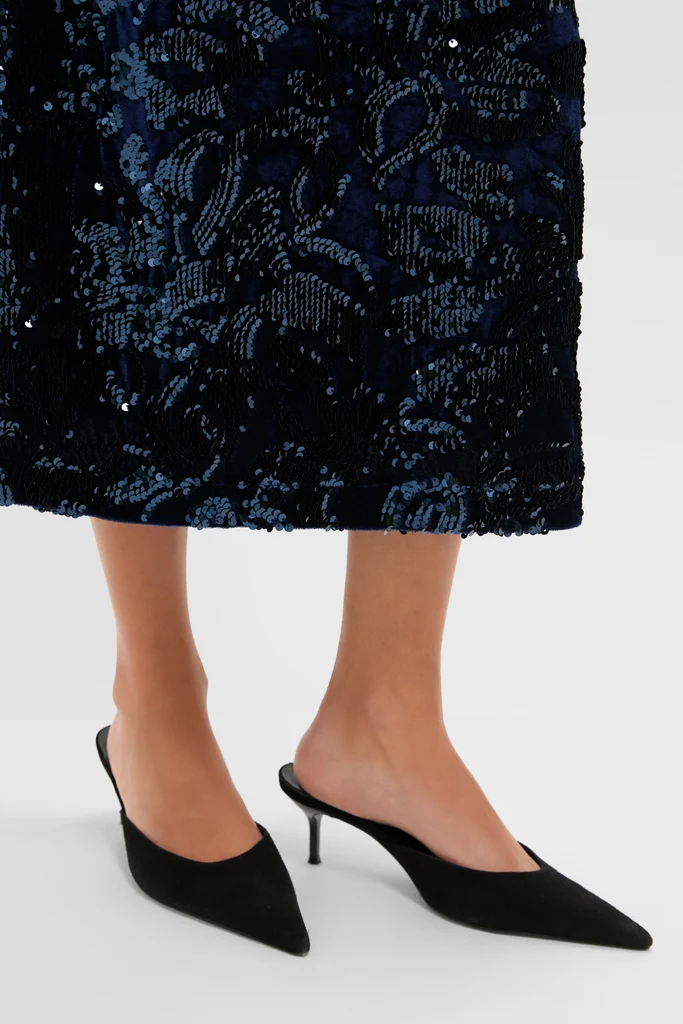 Velvet and Sequin Maloney Midi Skirt - Image 5