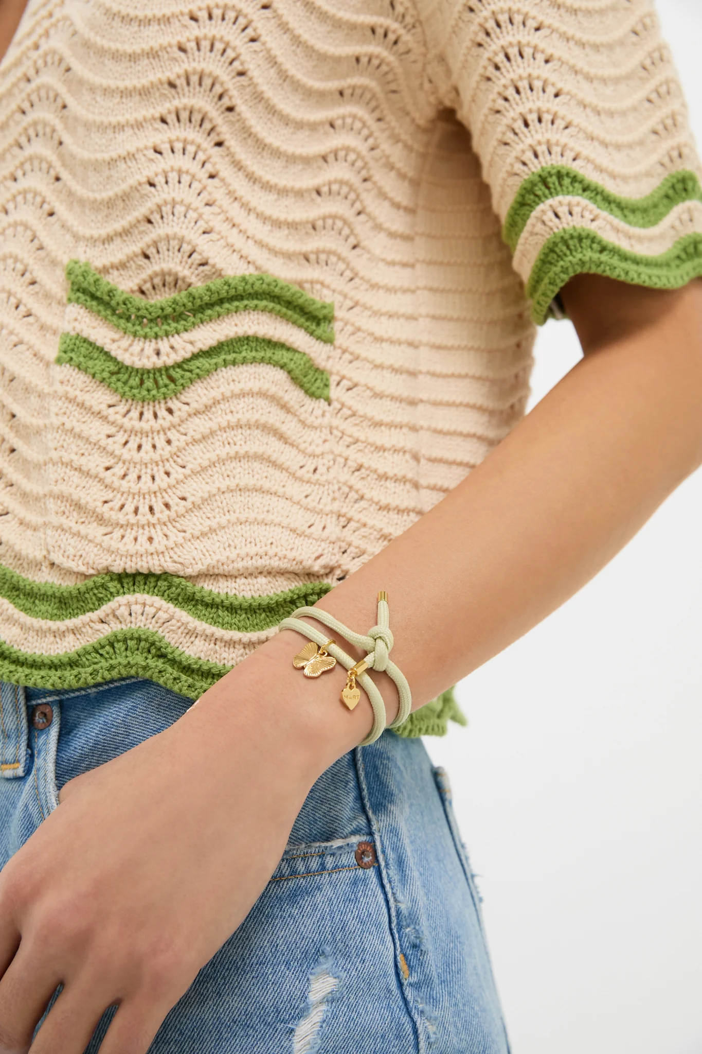 Vineyard Bracelet Cord with Butterfly Charm - Image 2