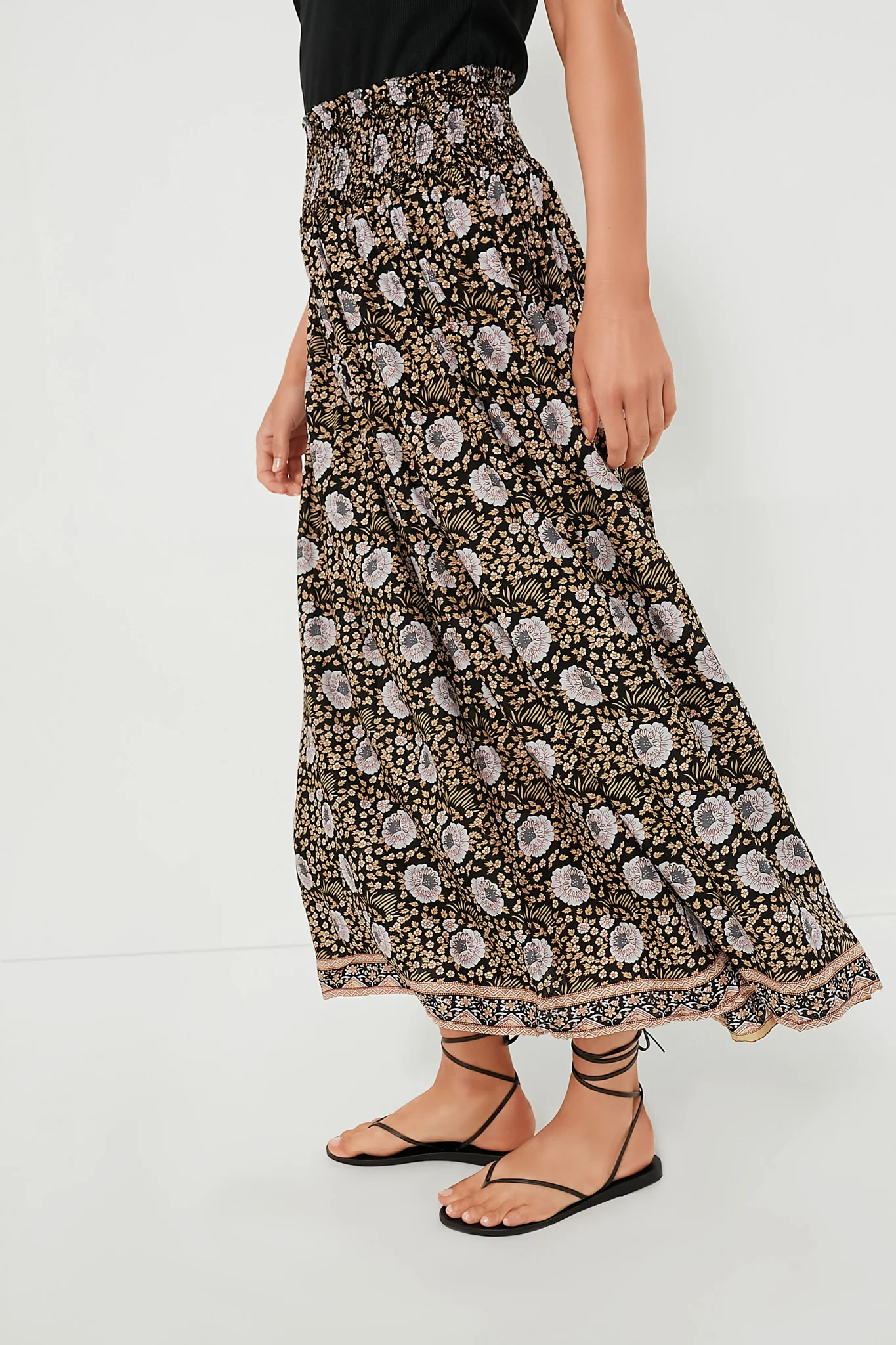 Vintage Flowers Sepia Bella Skirt - Image 3