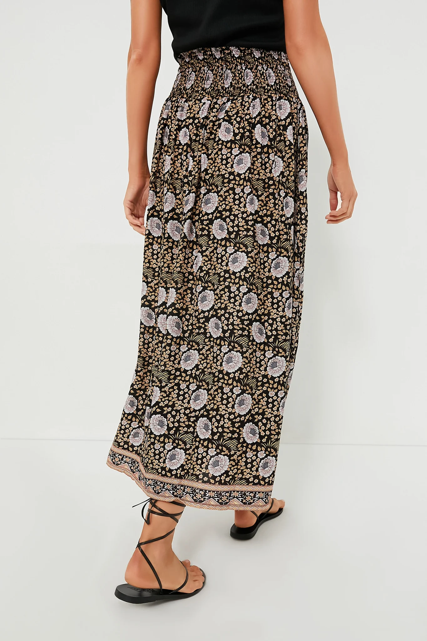 Vintage Flowers Sepia Bella Skirt - Image 4