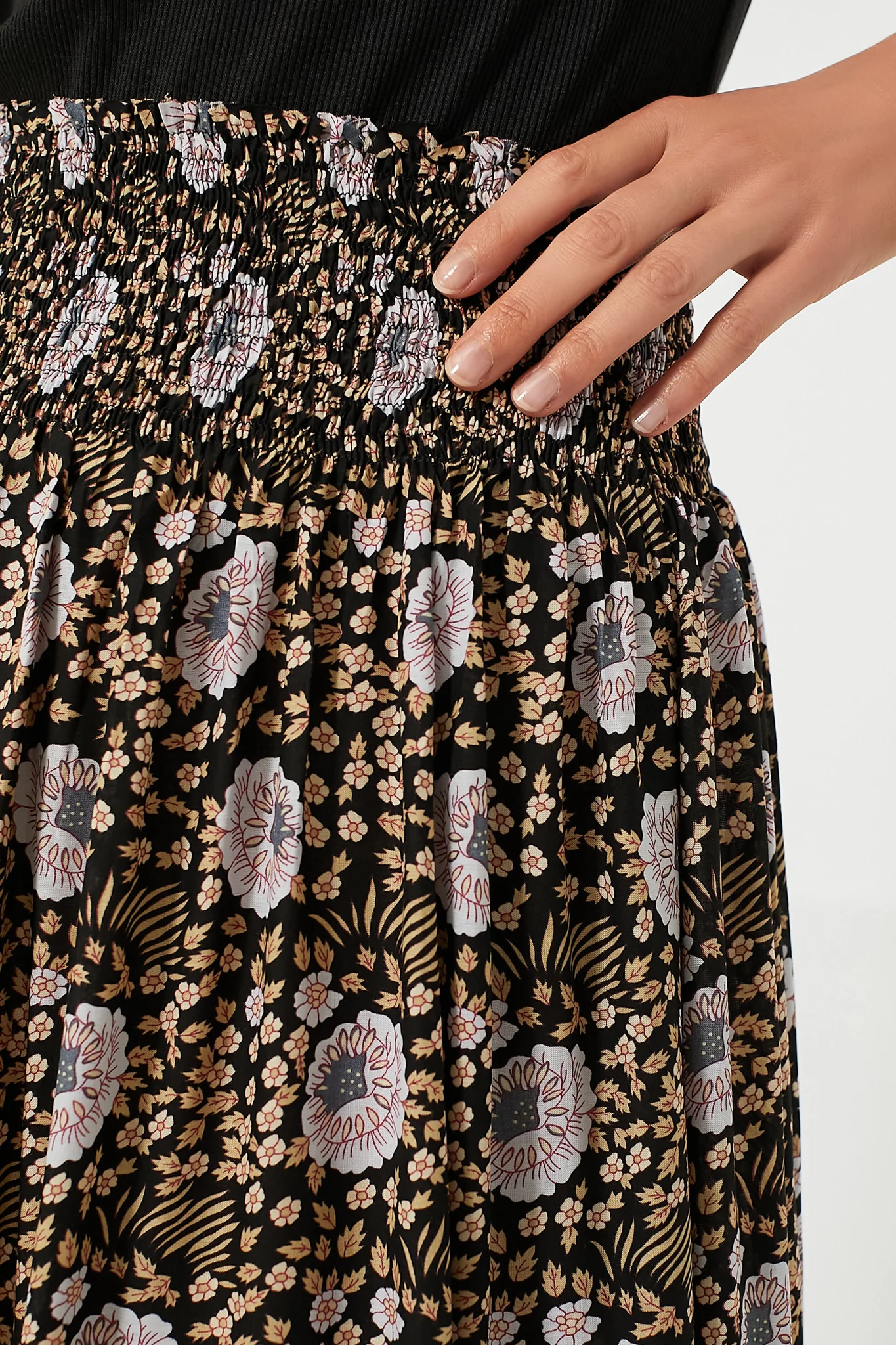 Vintage Flowers Sepia Bella Skirt - Image 5