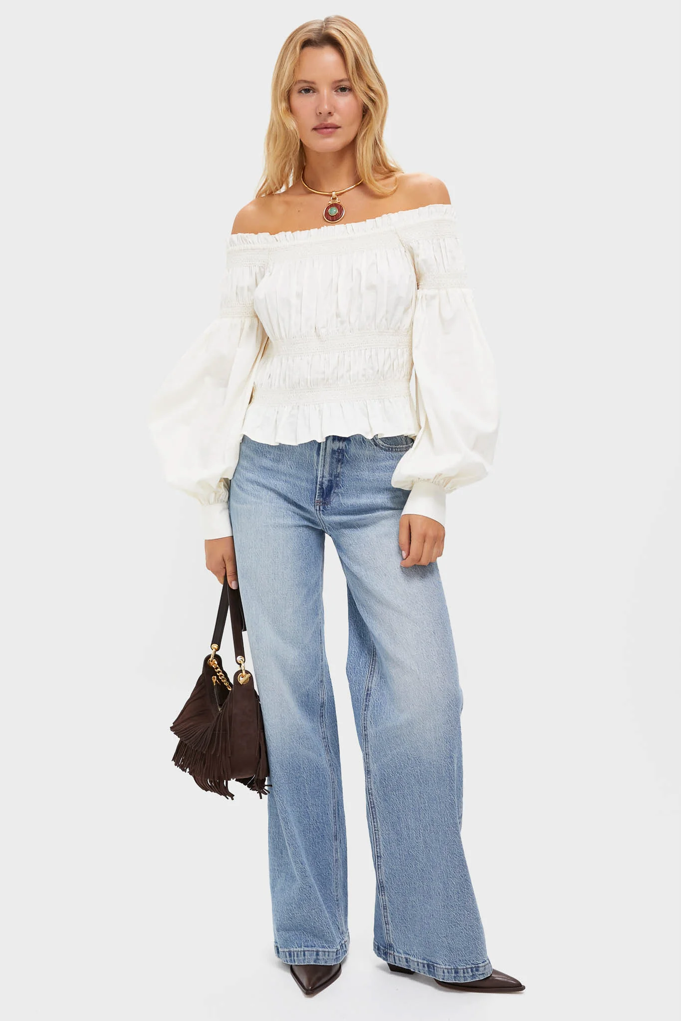 Vintage White Smocked Adeline Blouse