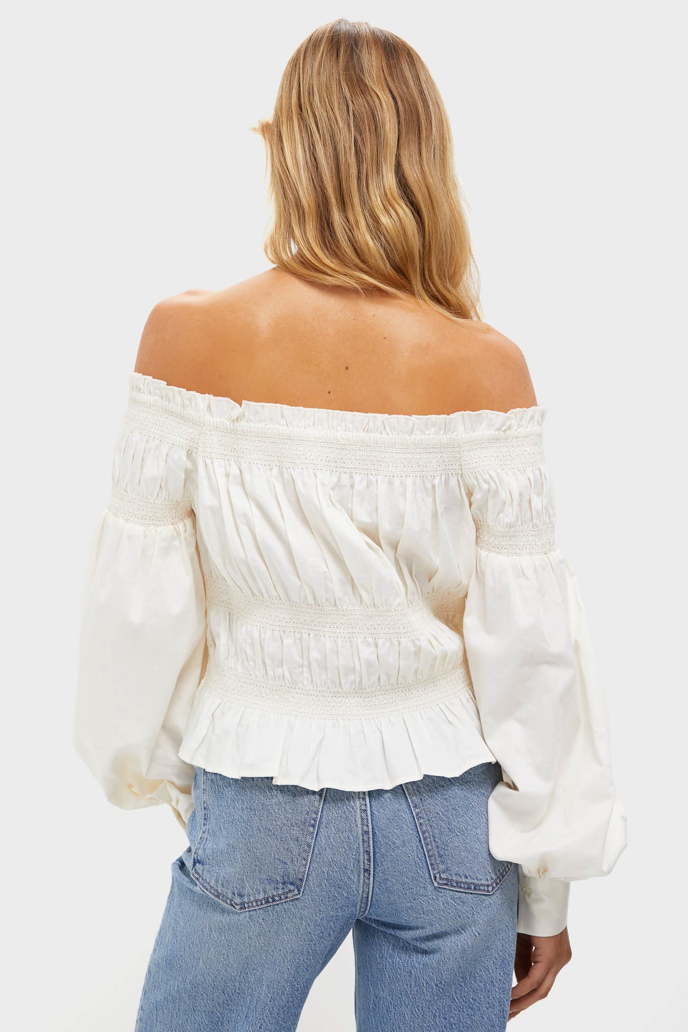 Vintage White Smocked Adeline Blouse - Image 4