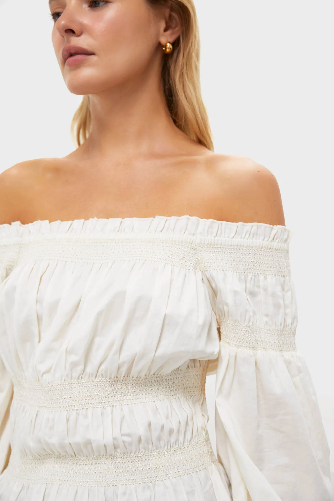 Vintage White Smocked Adeline Blouse - Image 5