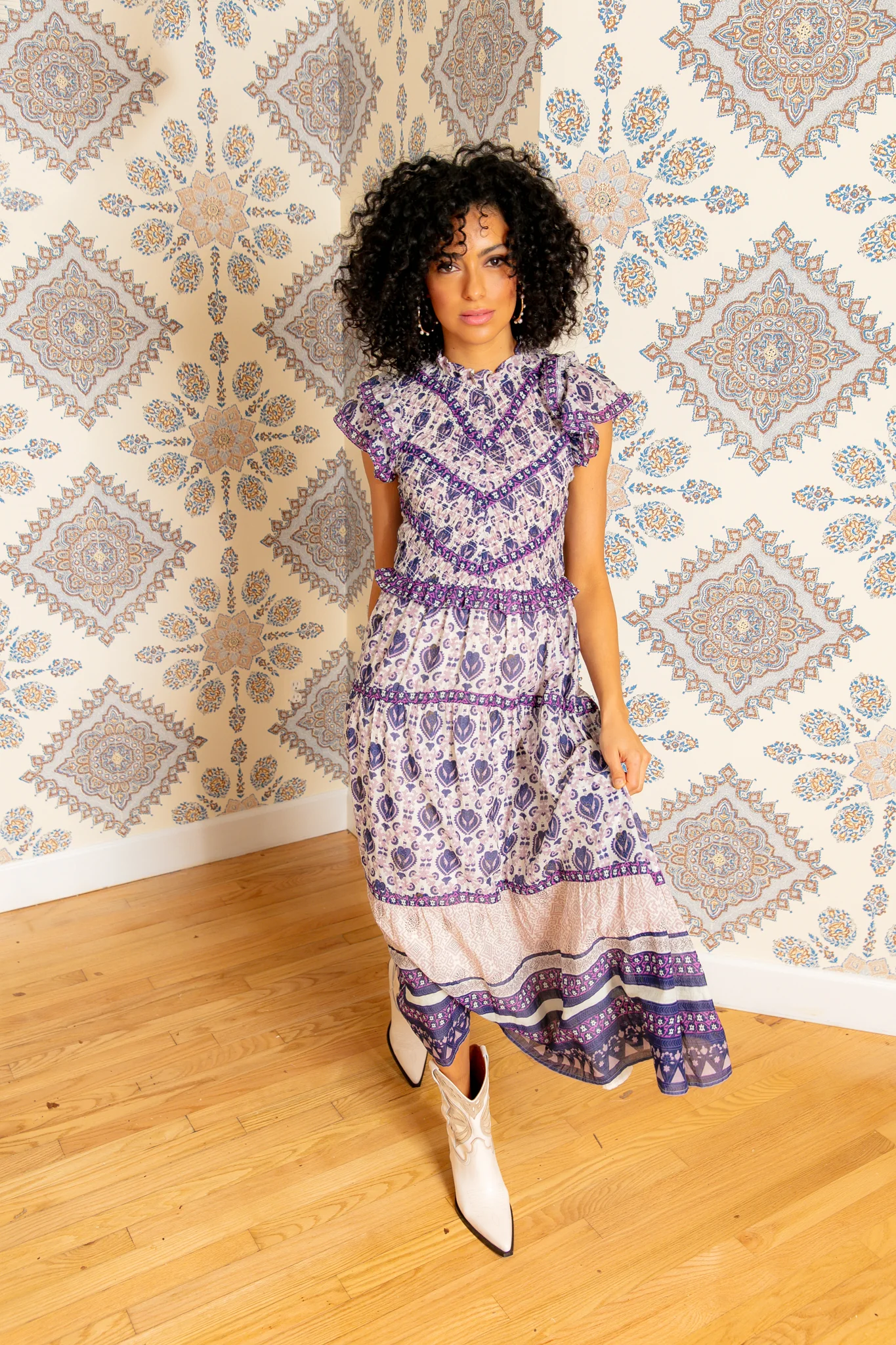 Violet Brigitte Border Dress - Image 2