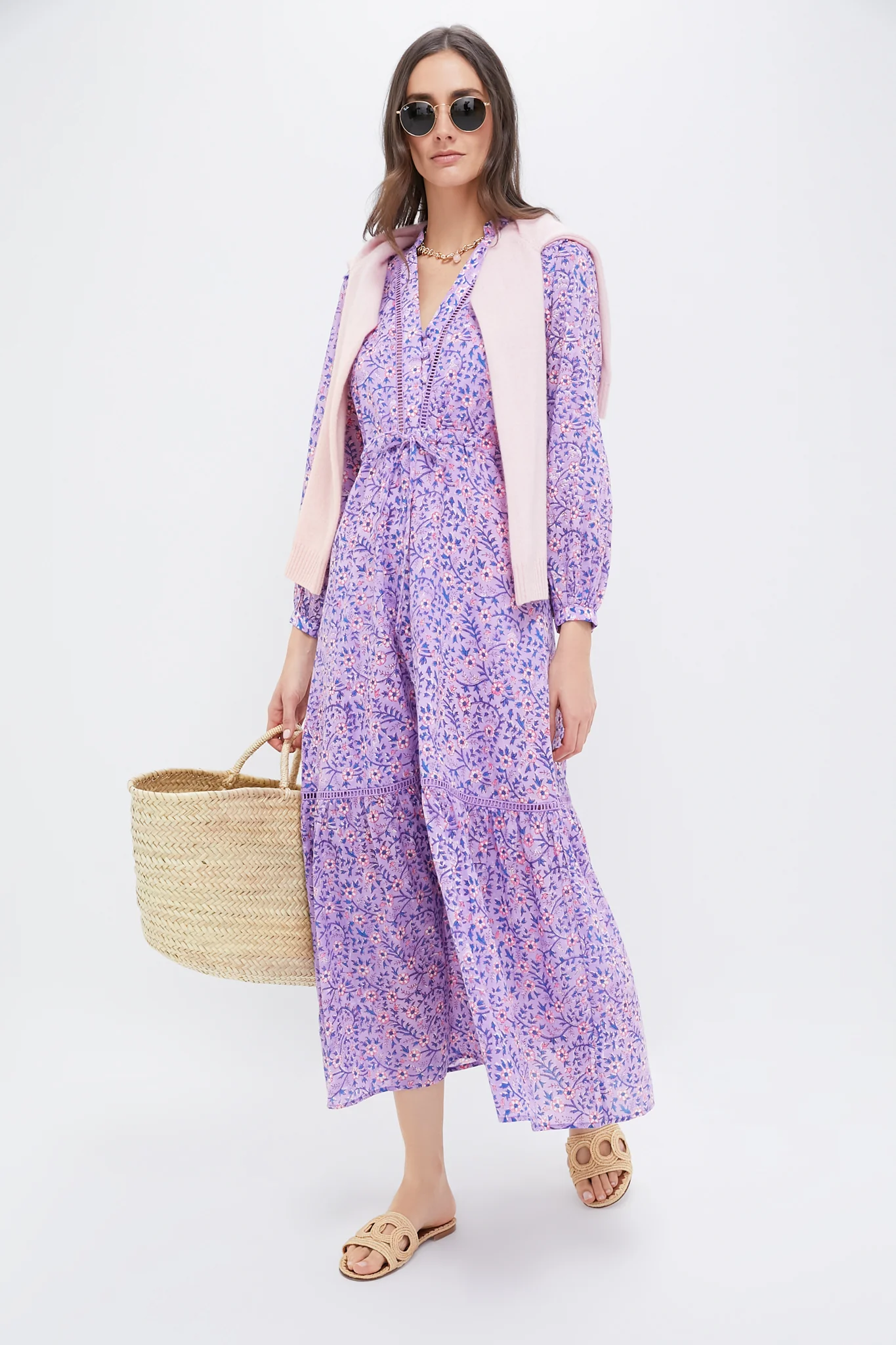 Violet Wildflower Organic Frances 4 V Dress - Image 2