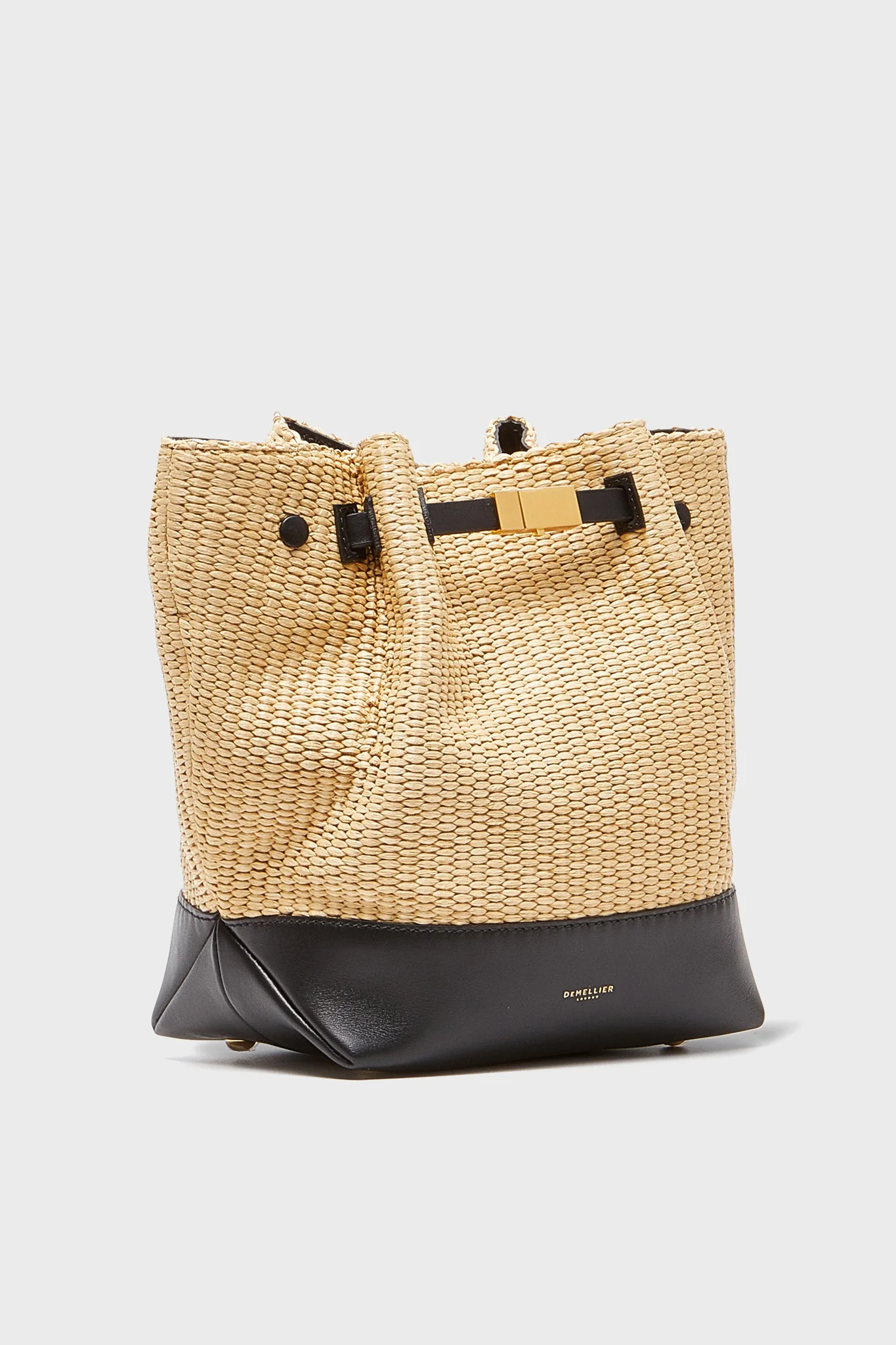 Warm Raffia and Black New York Bucket Bag - Image 4