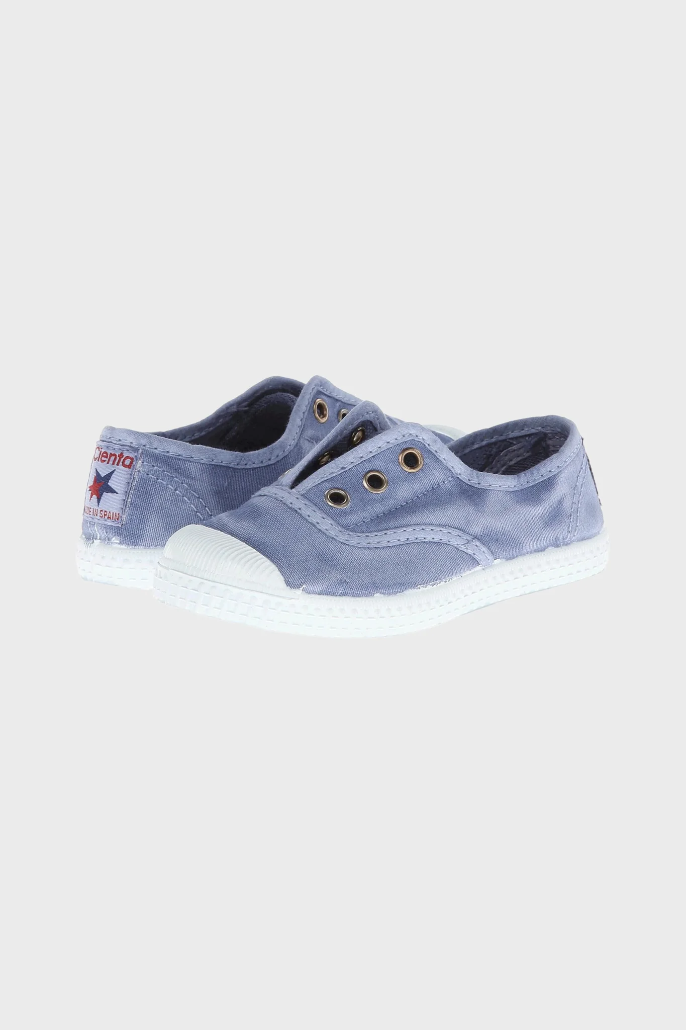 Washed Denim Canvas Laceless Sneaker