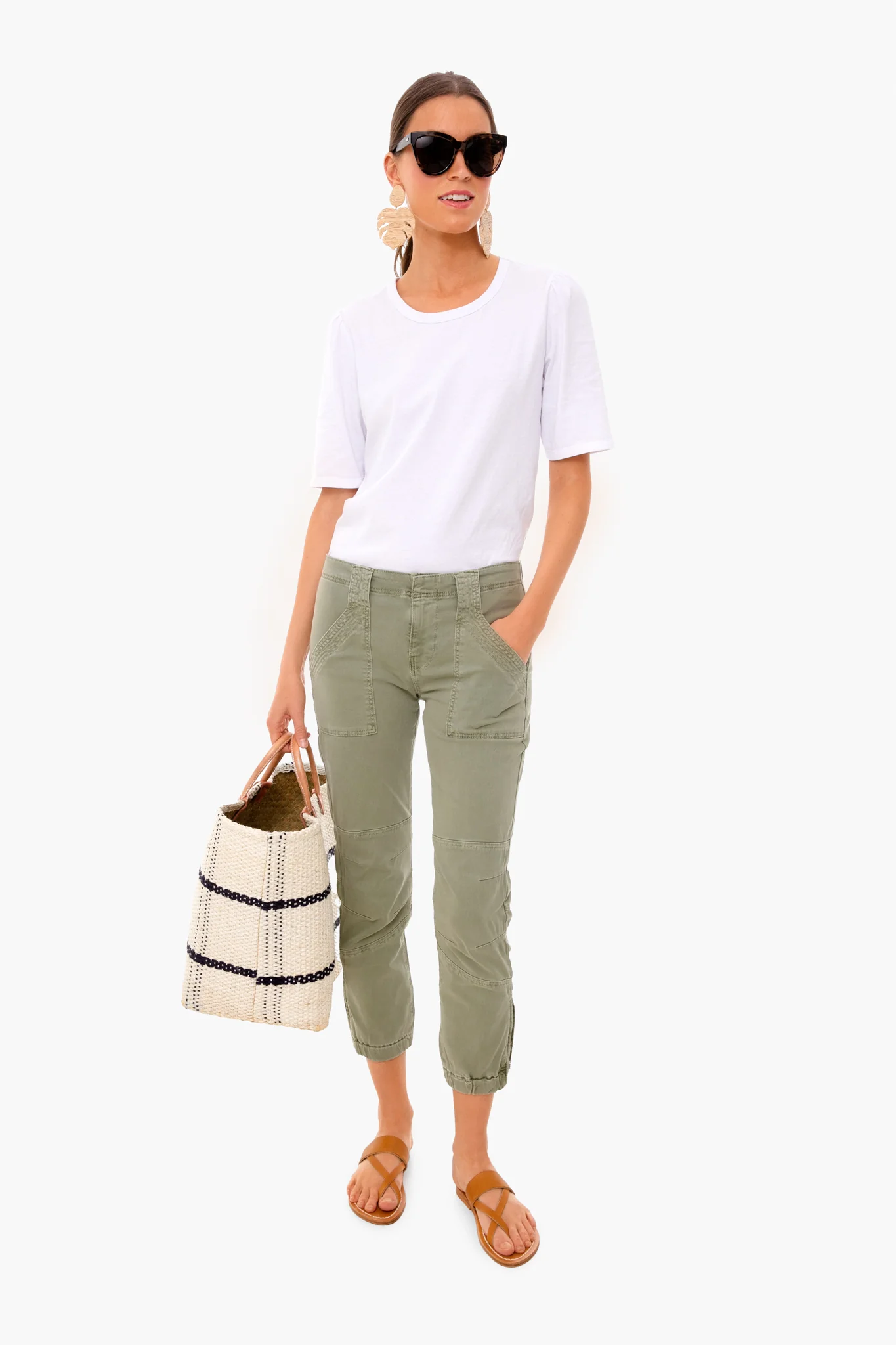 Washed Military Banded Bottom Trapunto Pant - Image 2