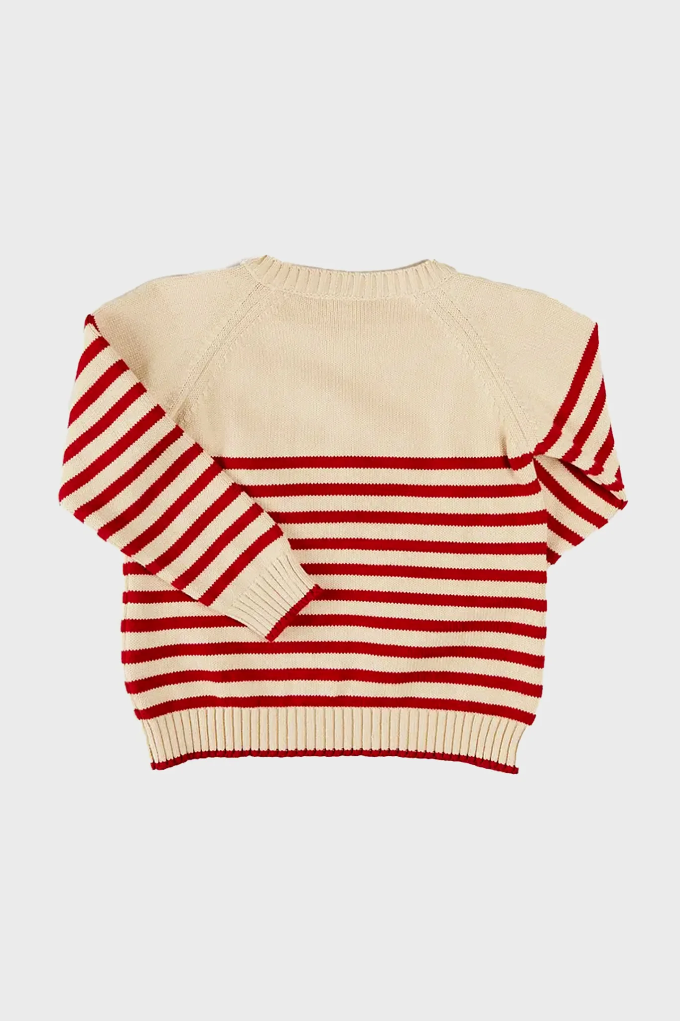 Whale Intarsia Striped Jumper in Red - Image 3