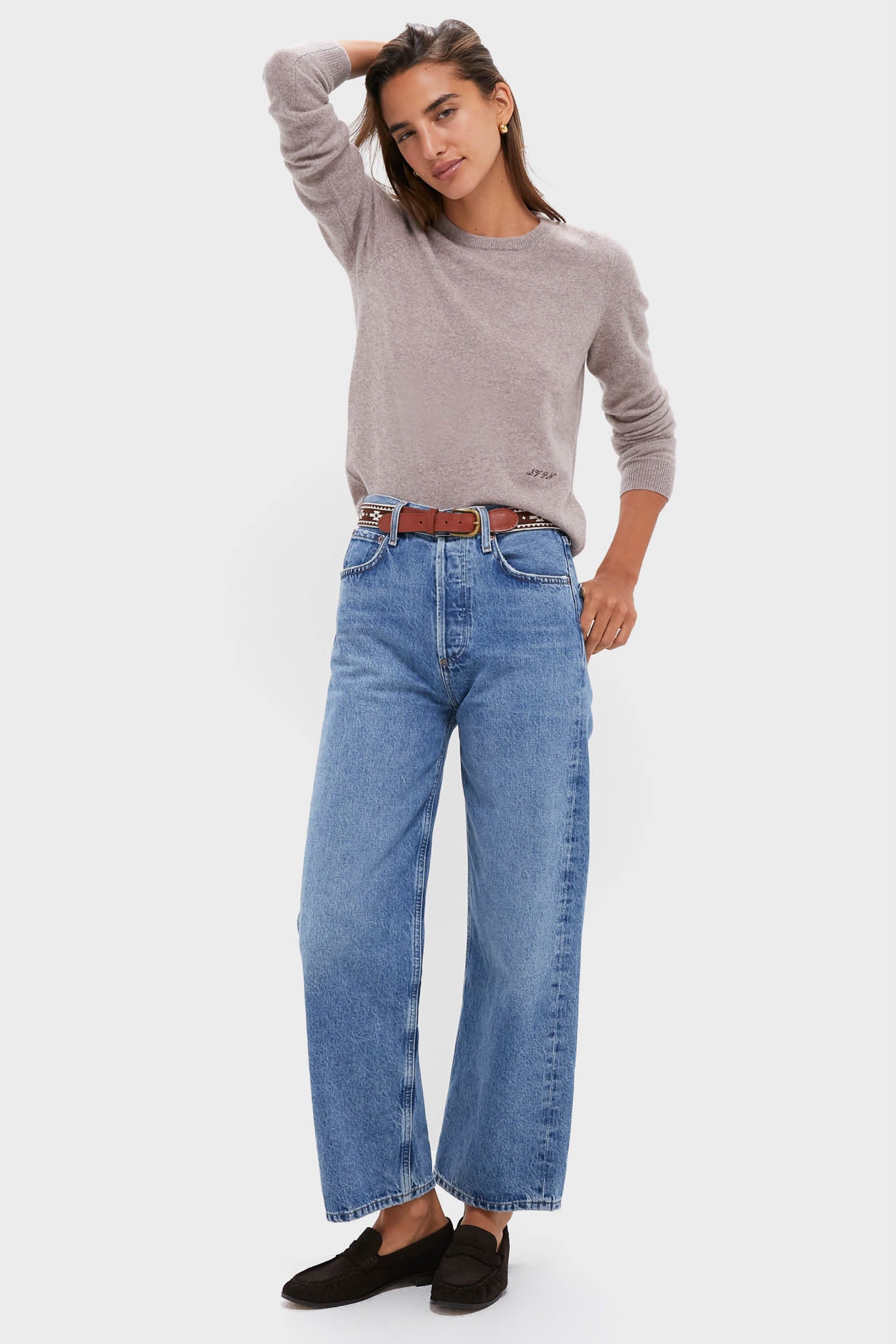Wheat Cashmere Crewneck Sweater - Image 5