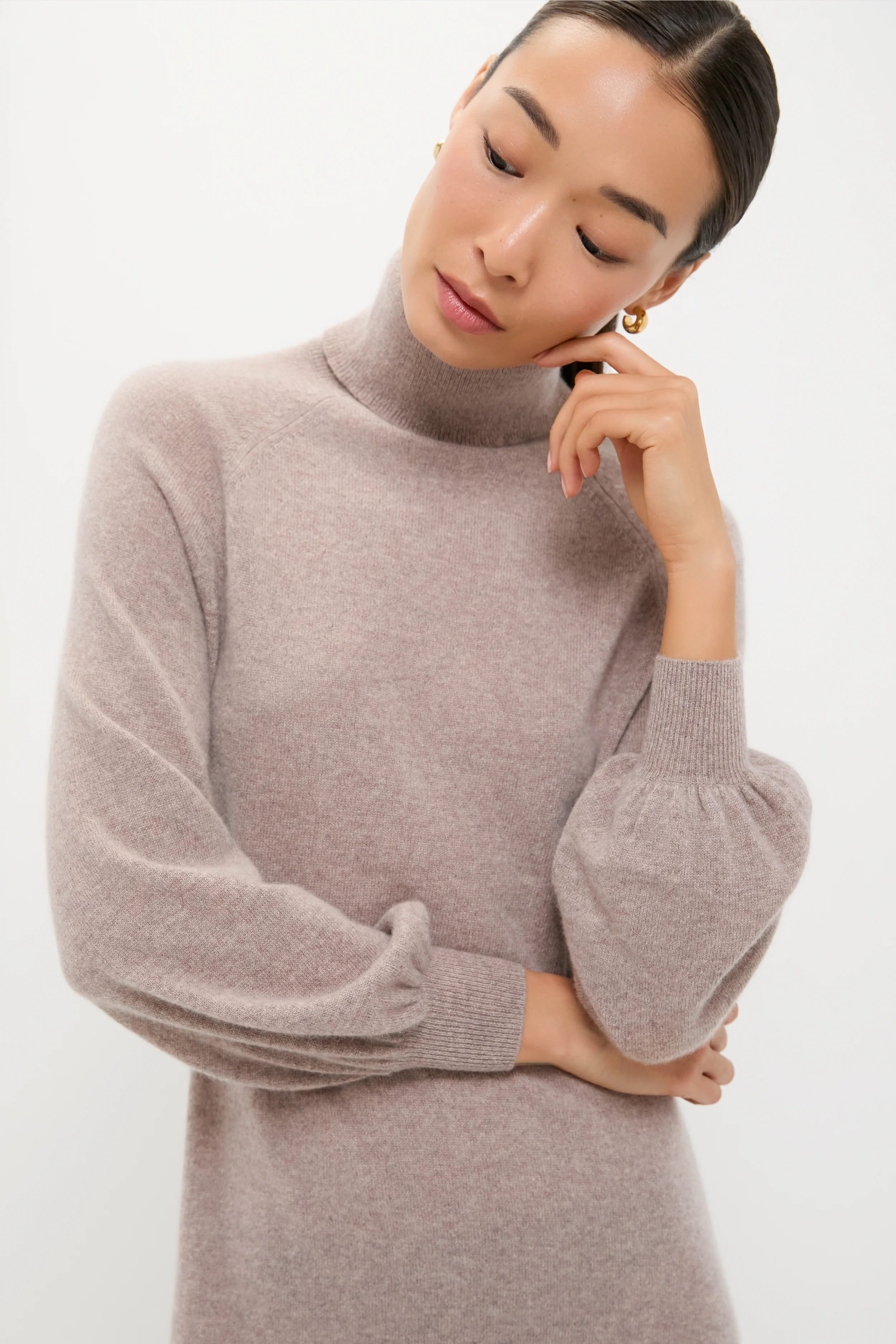Wheat Cashmere Turtleneck Maxi Dress - Image 5