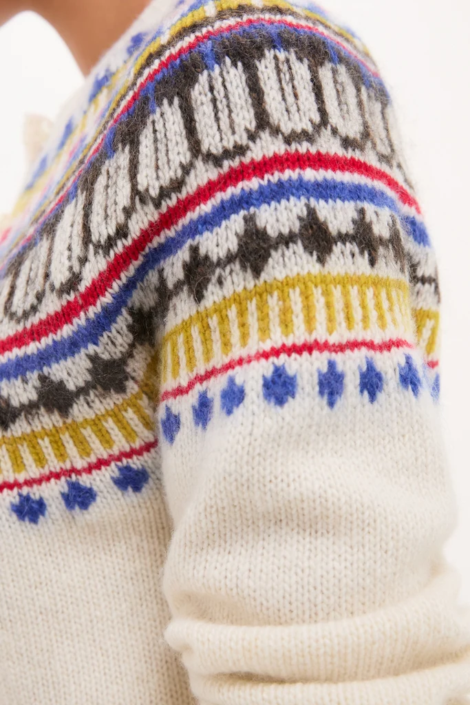 White Amina Fairisle Sweater - Image 5