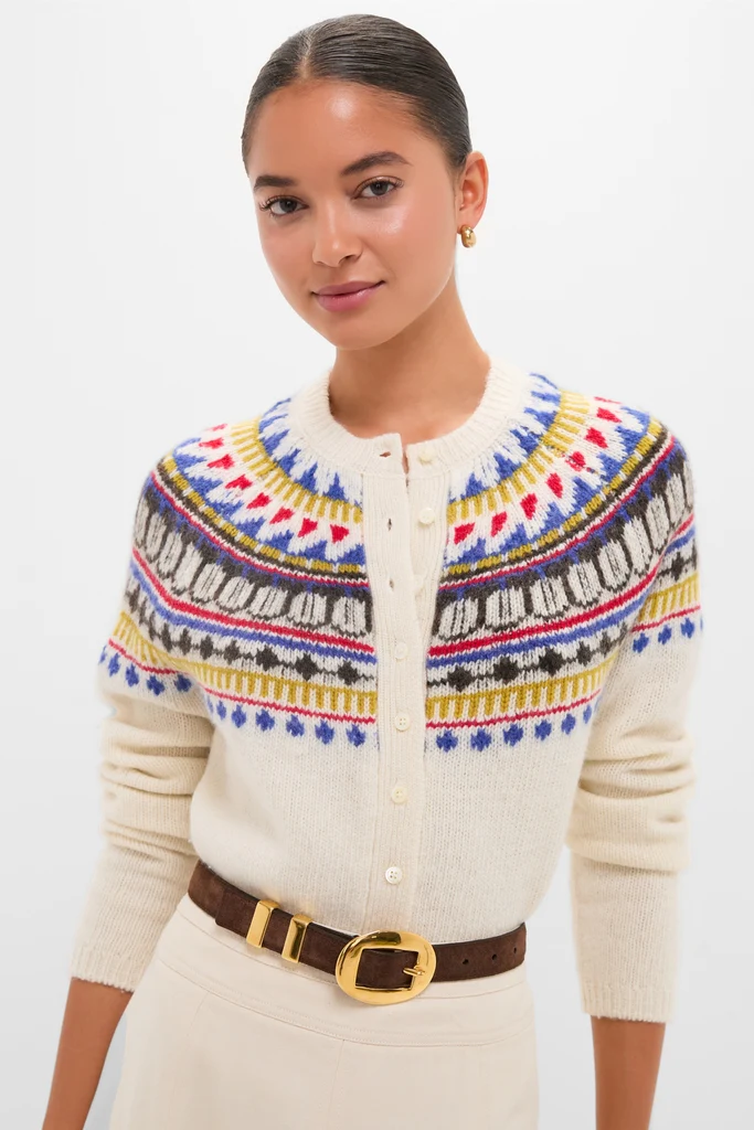 White Amina Fairisle Sweater - Image 7