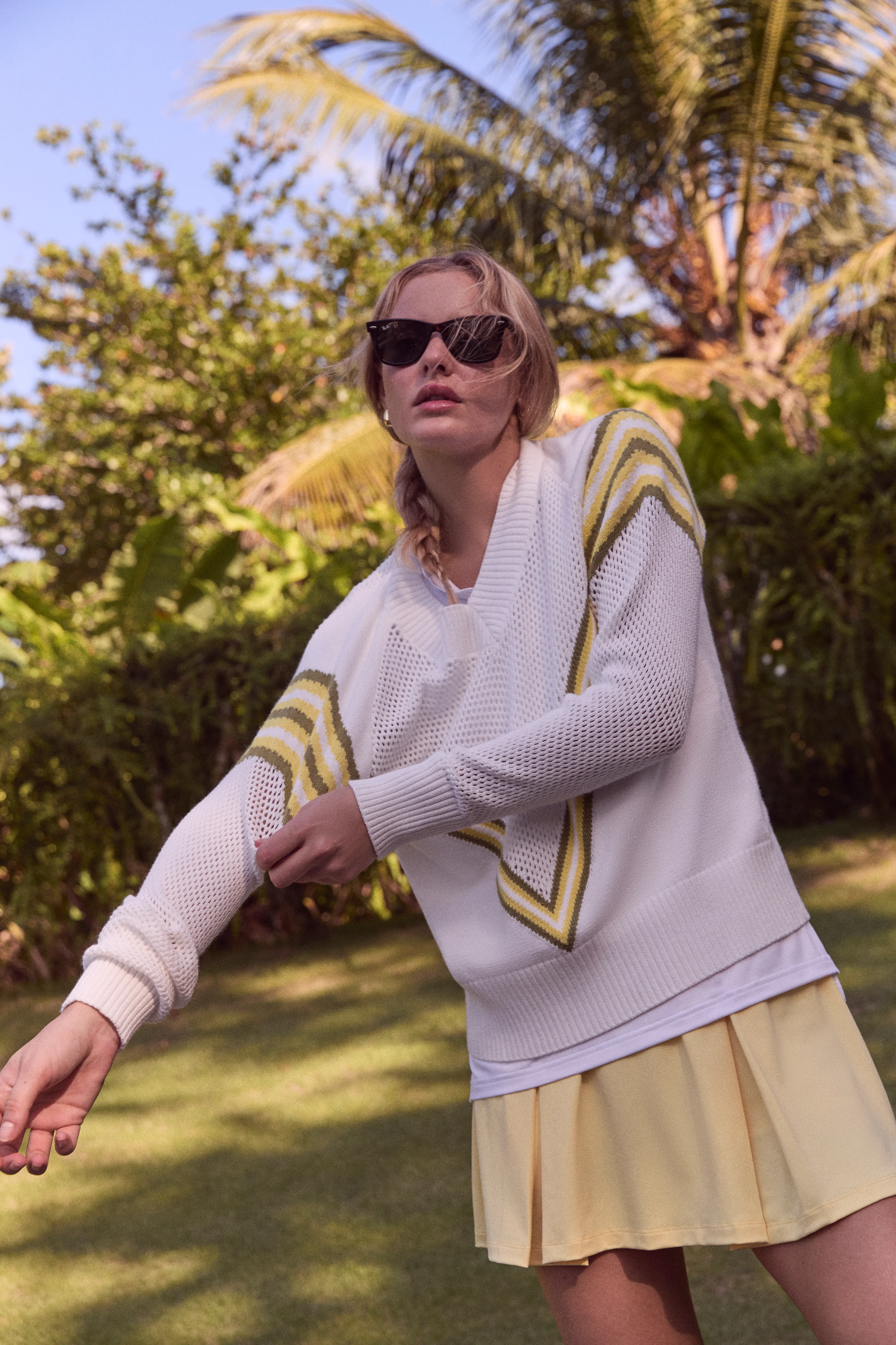 White Emaline V-Neck Pullover - Image 2