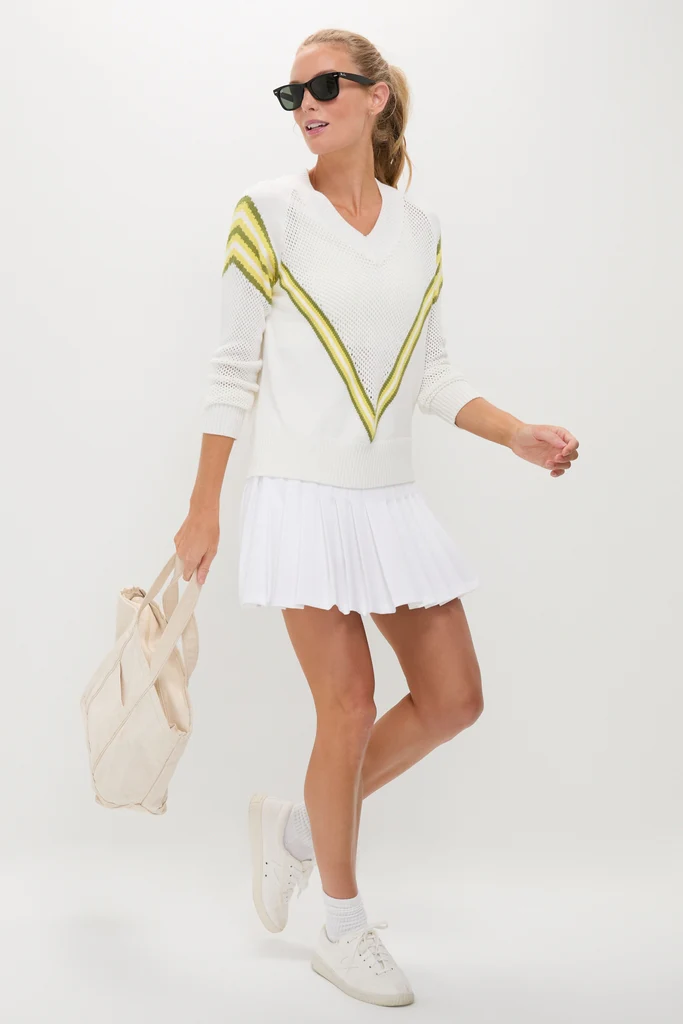 White Emaline V-Neck Pullover - Image 3