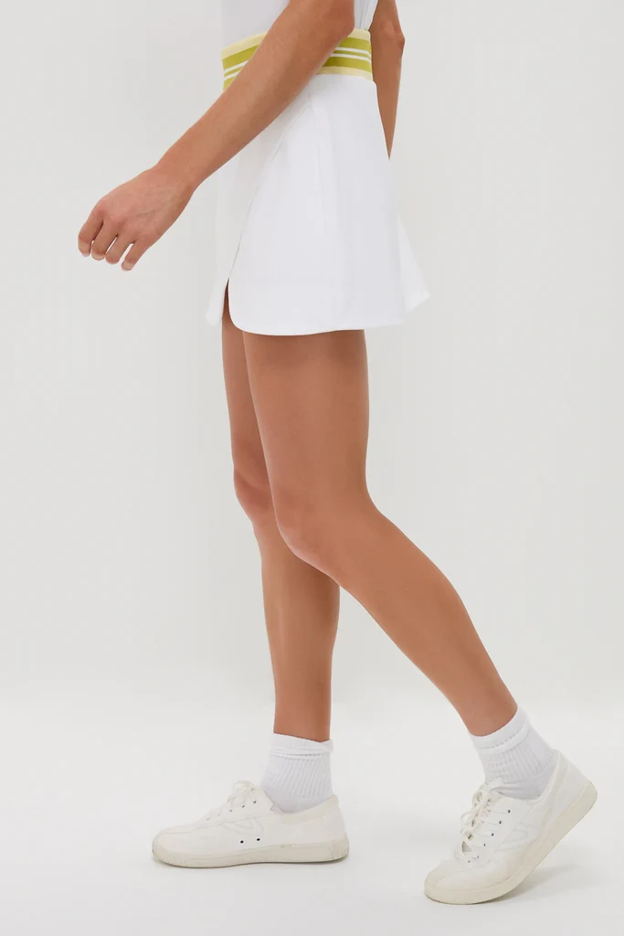 White and Yellow Performance Jersey Tabitha Skirt - Image 3
