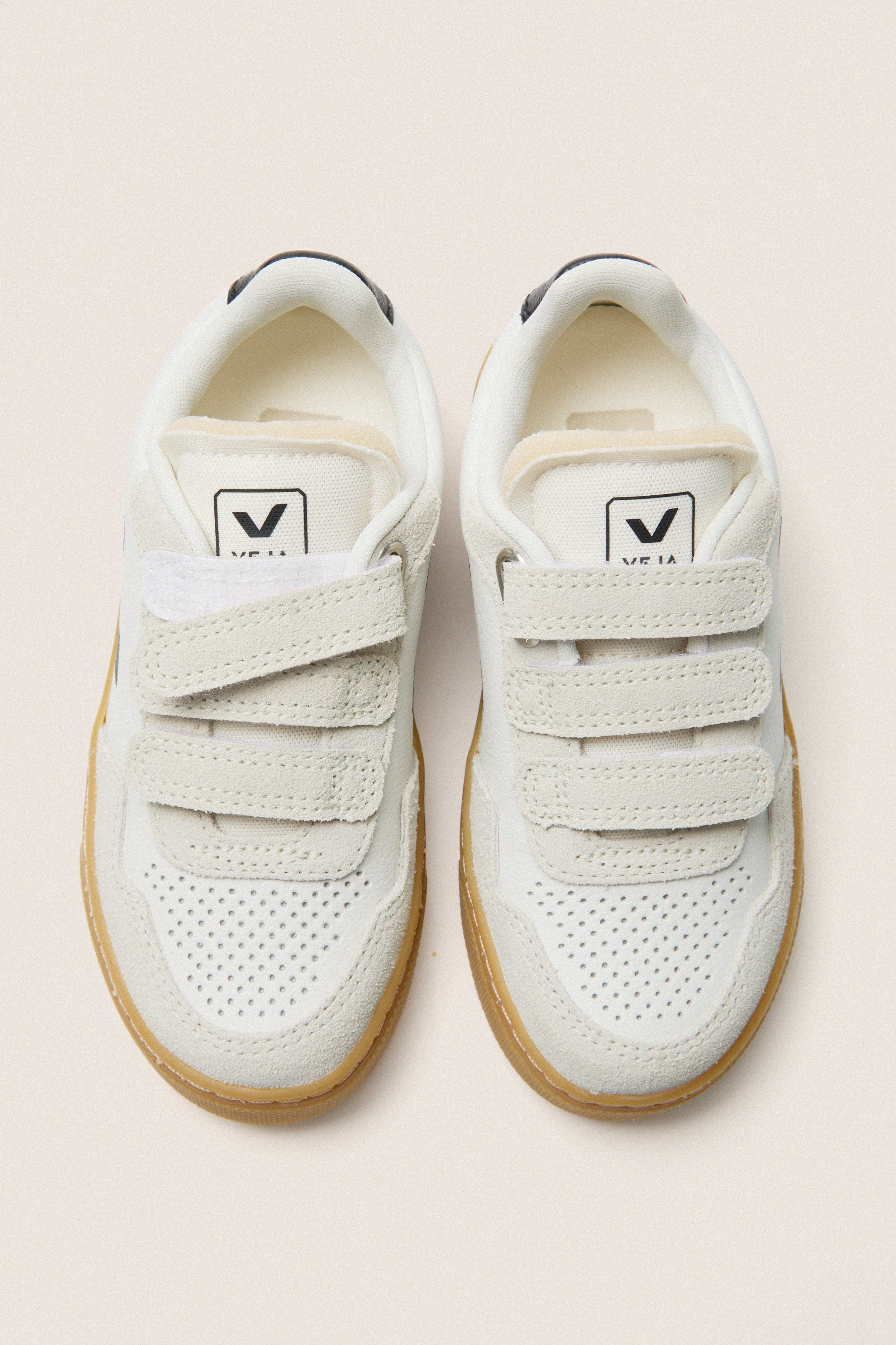 White Black Natural Small V-90 Sneakers - Image 3