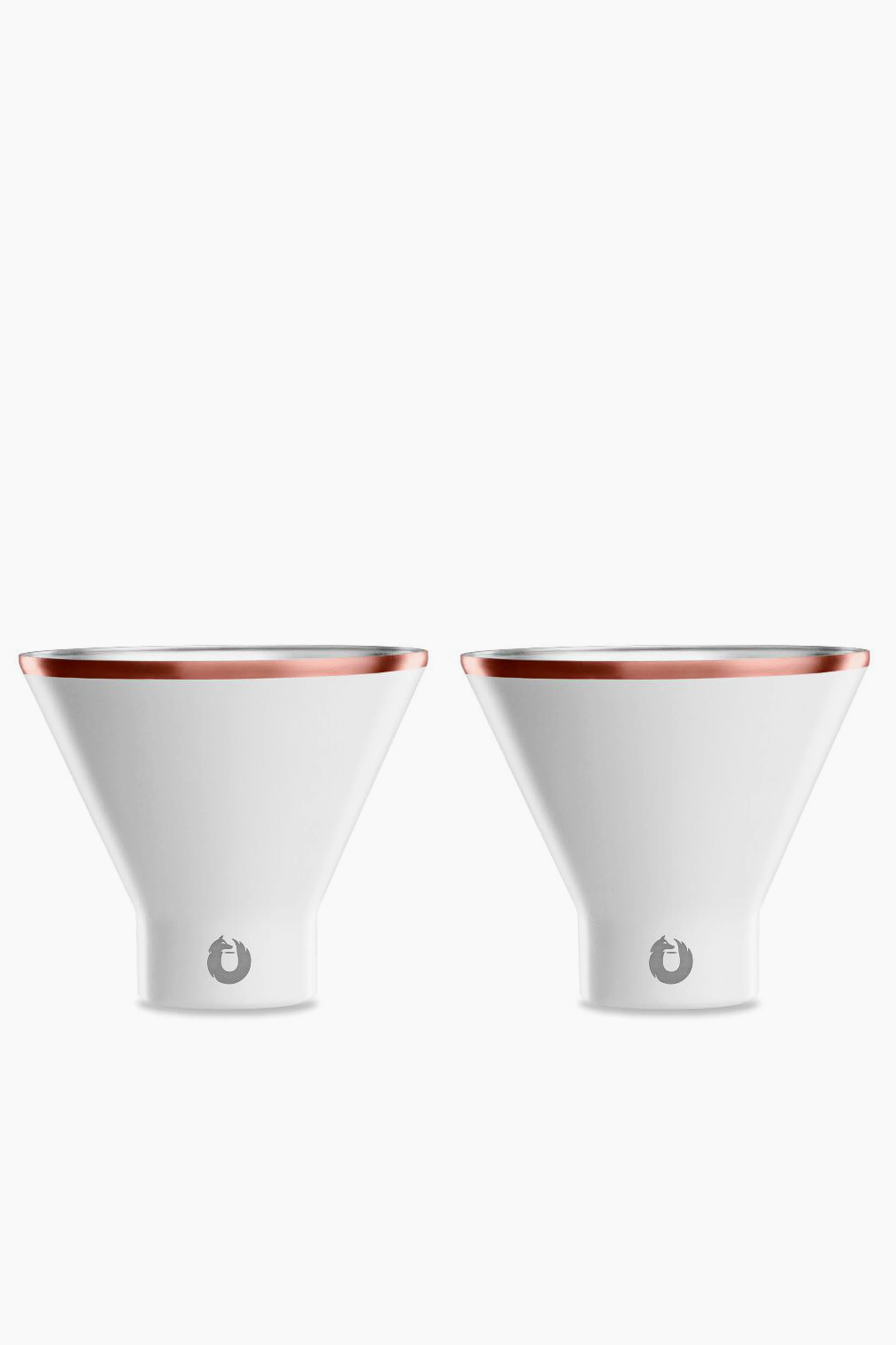 White Coated Stainless Steel Martini Glass Set of 2 - Image 2