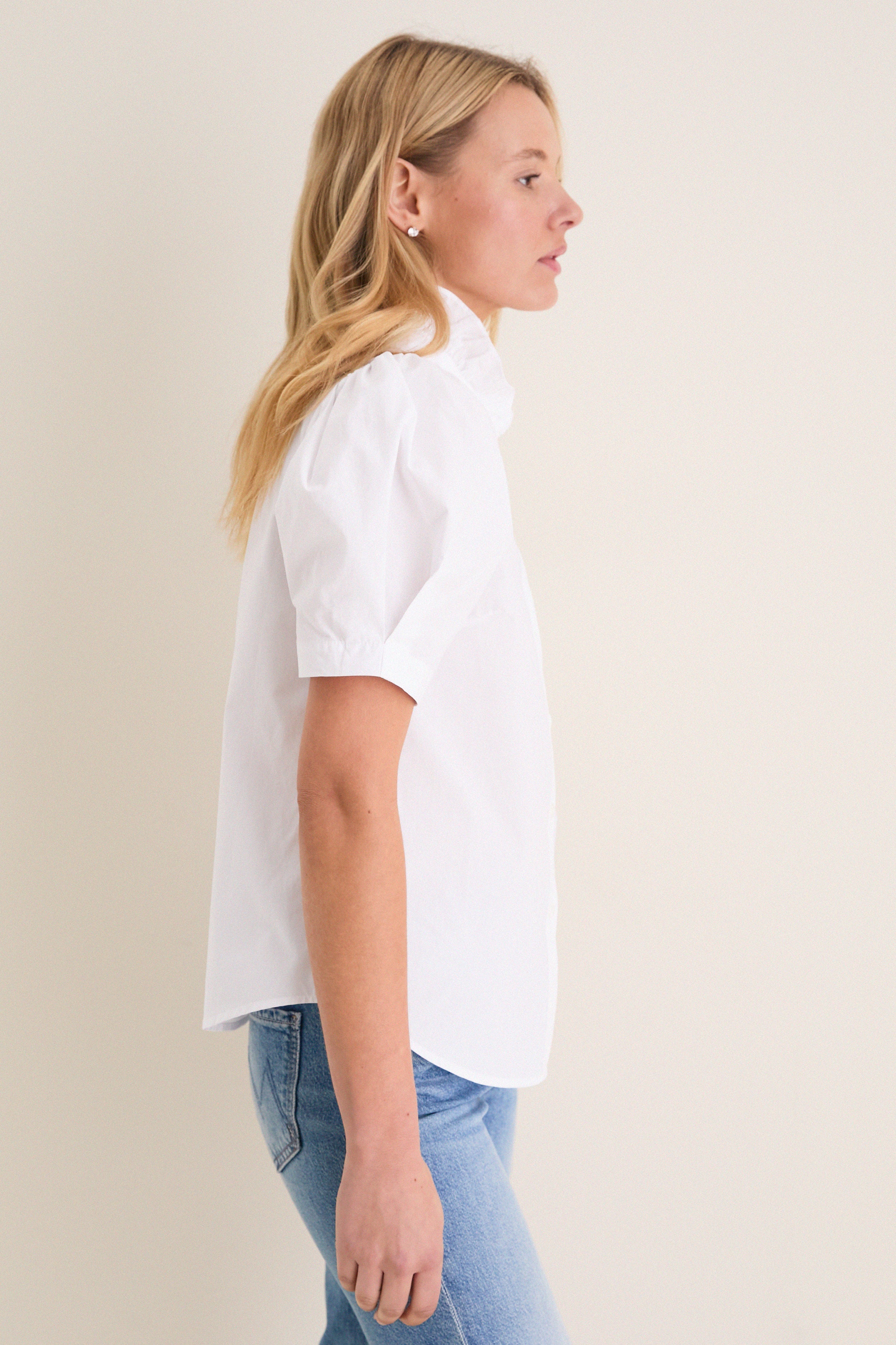White Cotton Alicia Blouse - Image 3