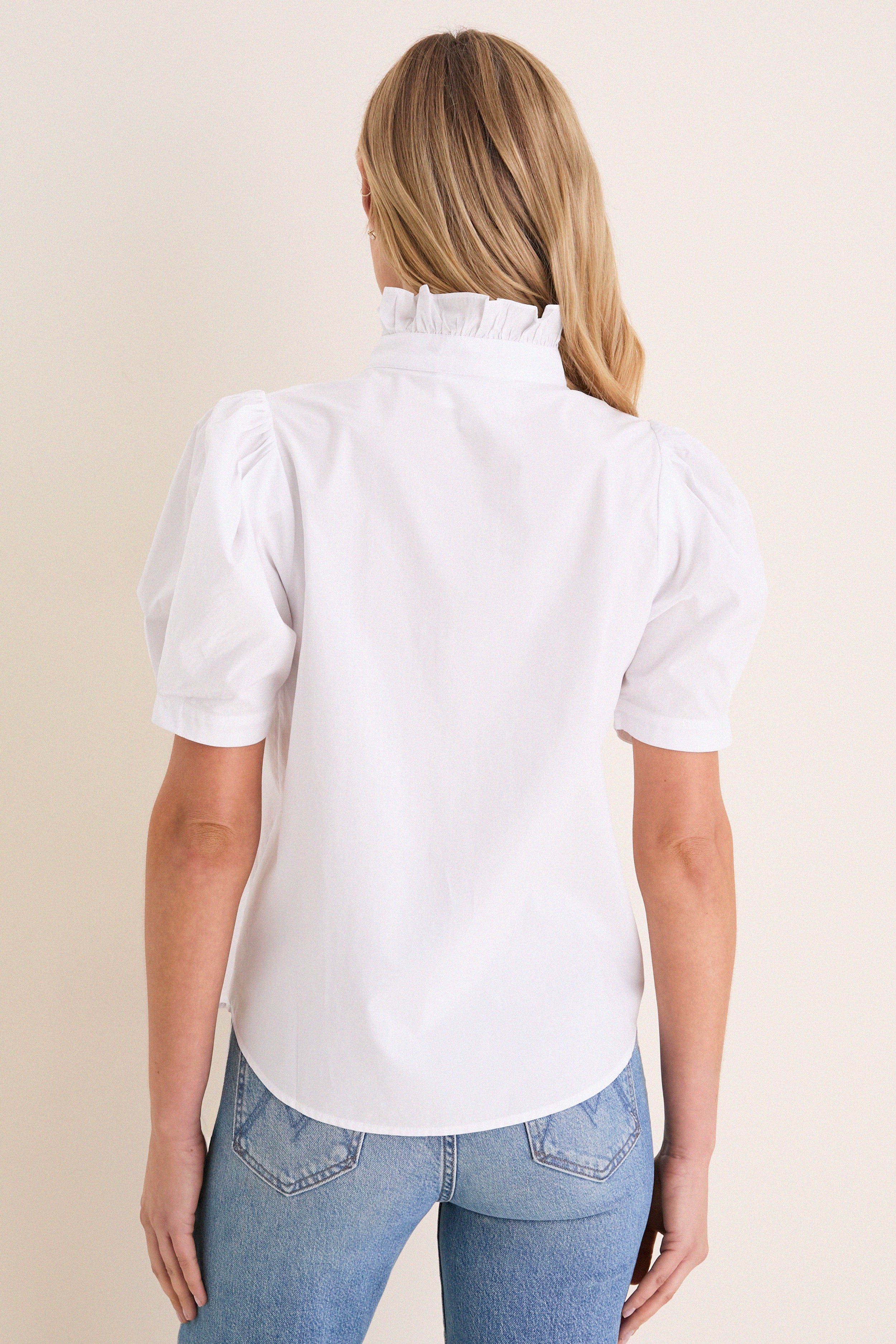White Cotton Alicia Blouse - Image 4