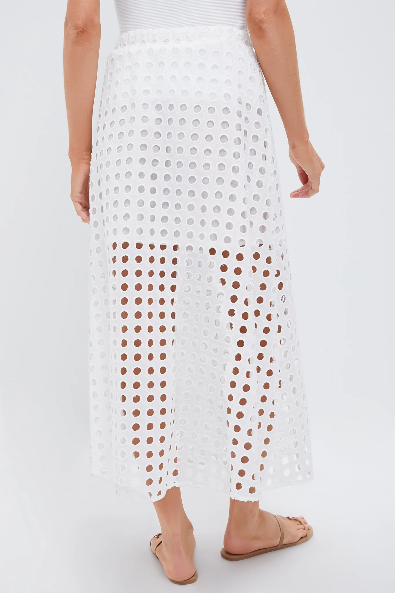 White Cotton Eyelet Eve Skirt - Image 4