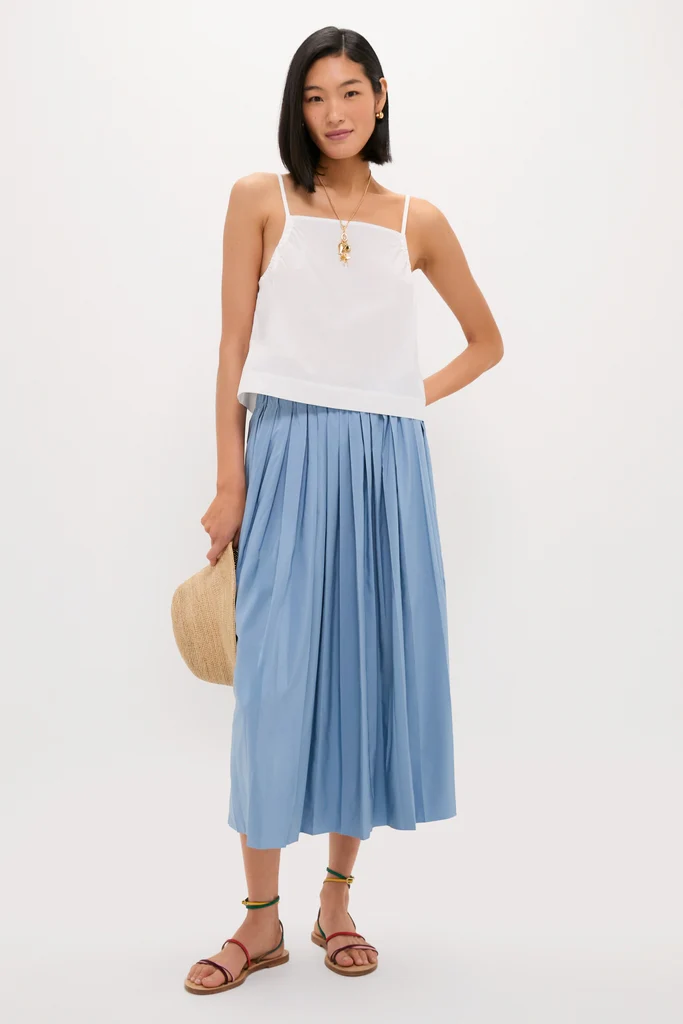 White Cotton Poplin Mandi Top - Image 3