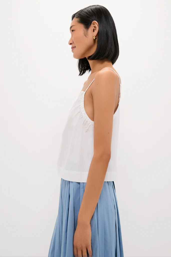 White Cotton Poplin Mandi Top - Image 4