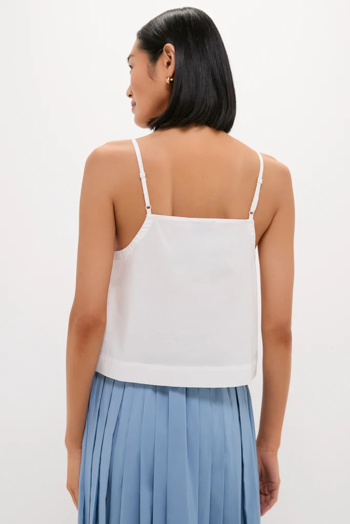 White Cotton Poplin Mandi Top - Image 5