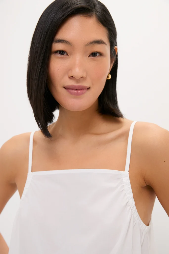White Cotton Poplin Mandi Top - Image 6