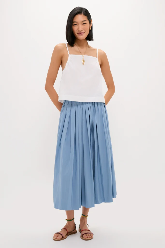 White Cotton Poplin Mandi Top - Image 7