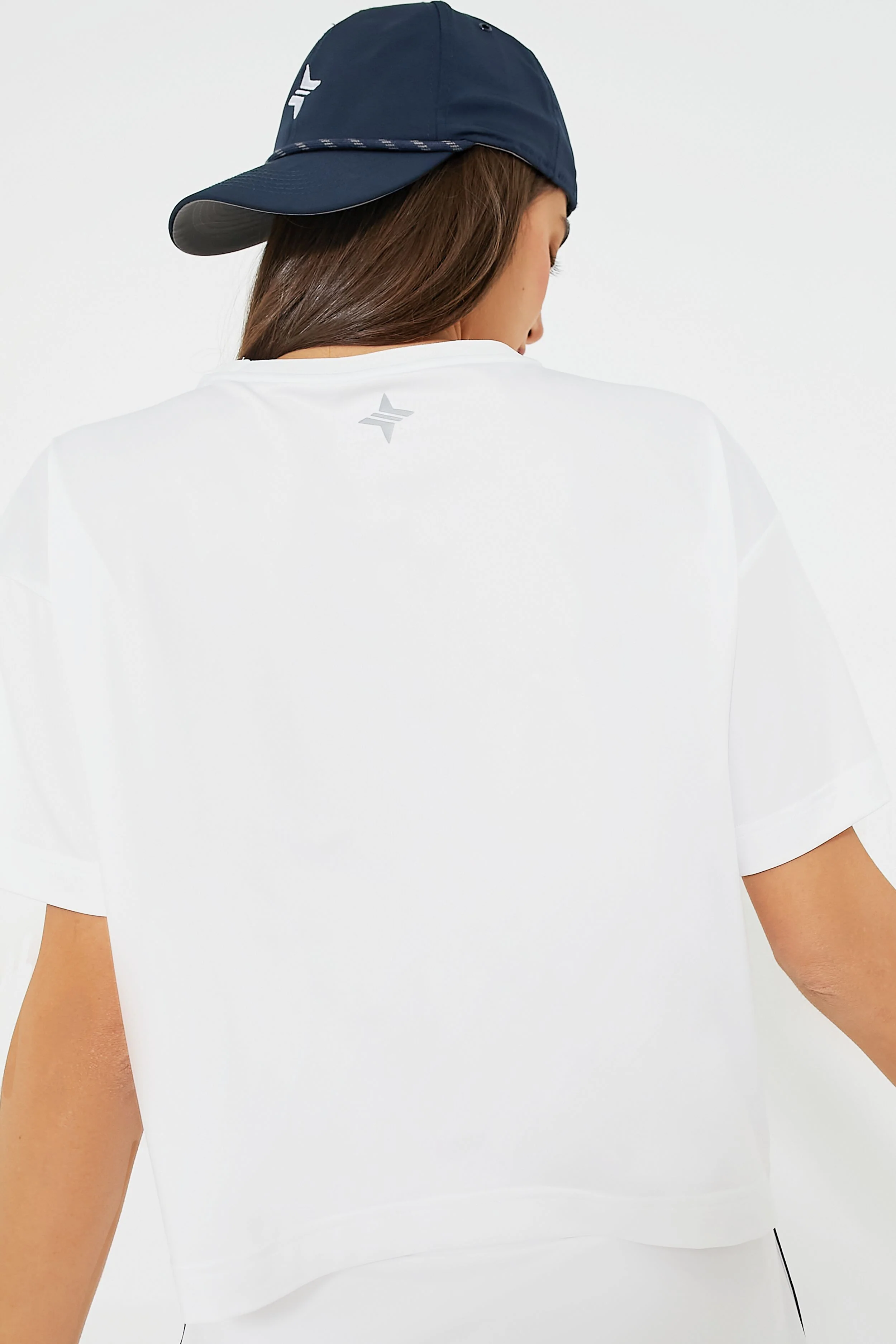 White Cropped Performance Jersey Ryan Boyfriend Tee - Image 5