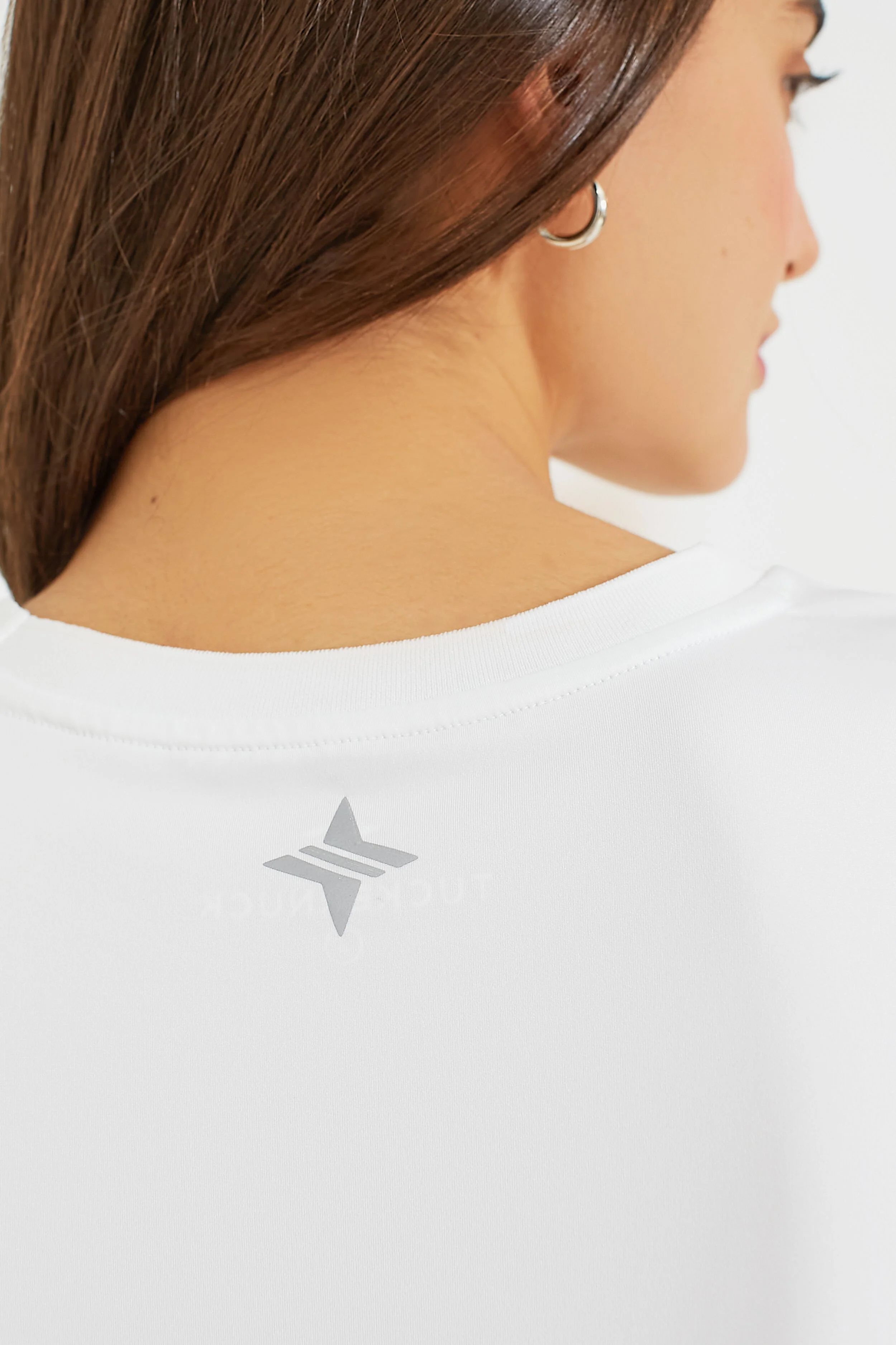 White Cropped Performance Jersey Ryan Boyfriend Tee - Image 6