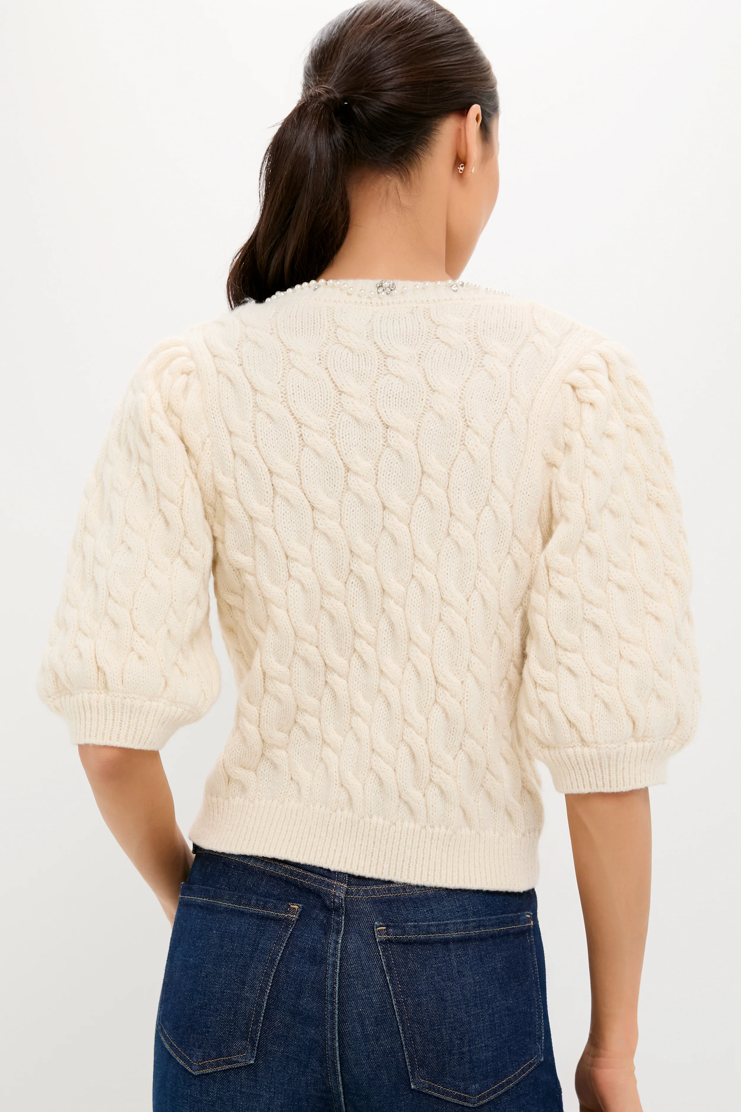 White Embellished Hadley Cardigan - Image 5