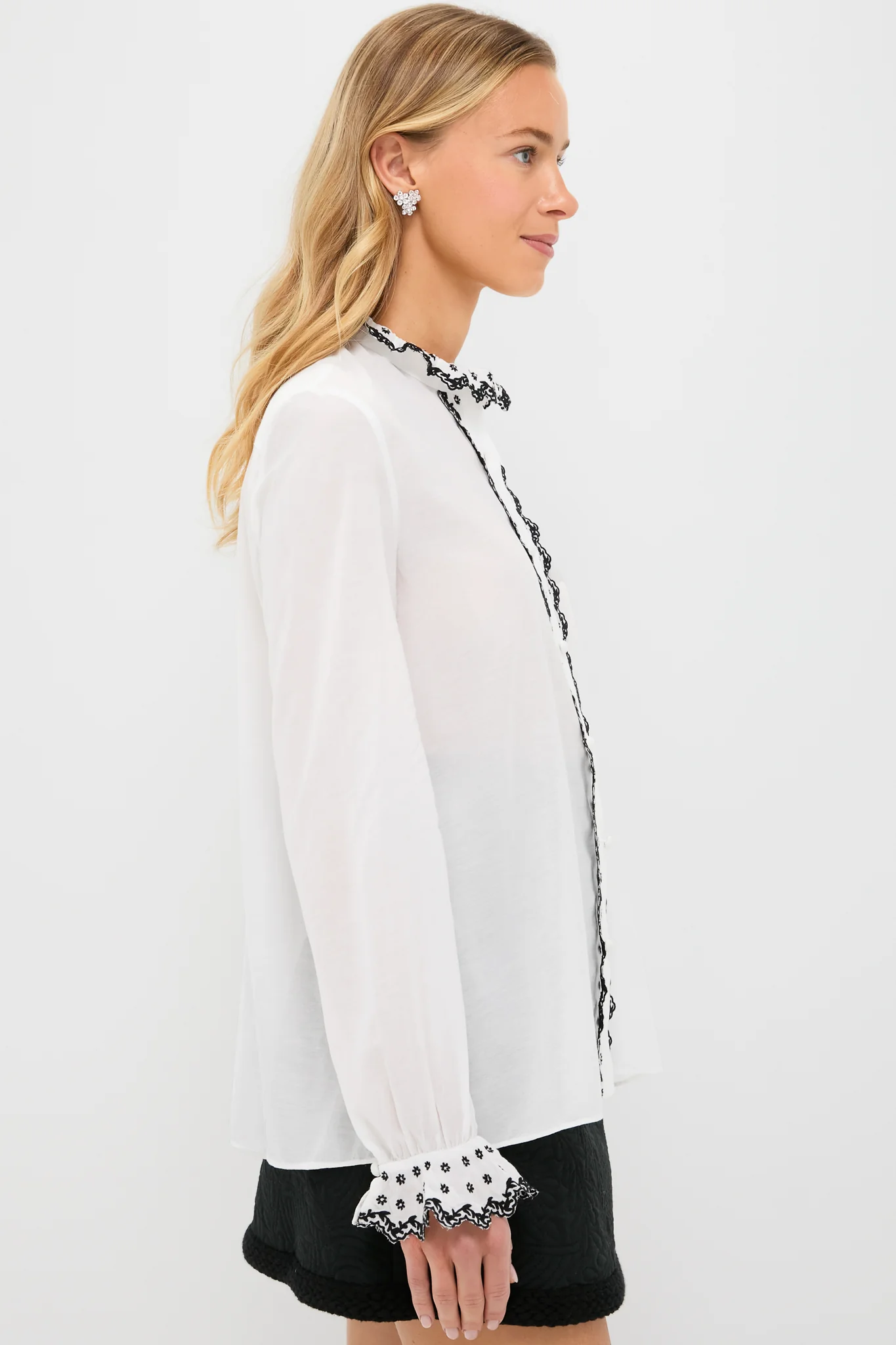 White Embroidered Isla Shirt - Image 3
