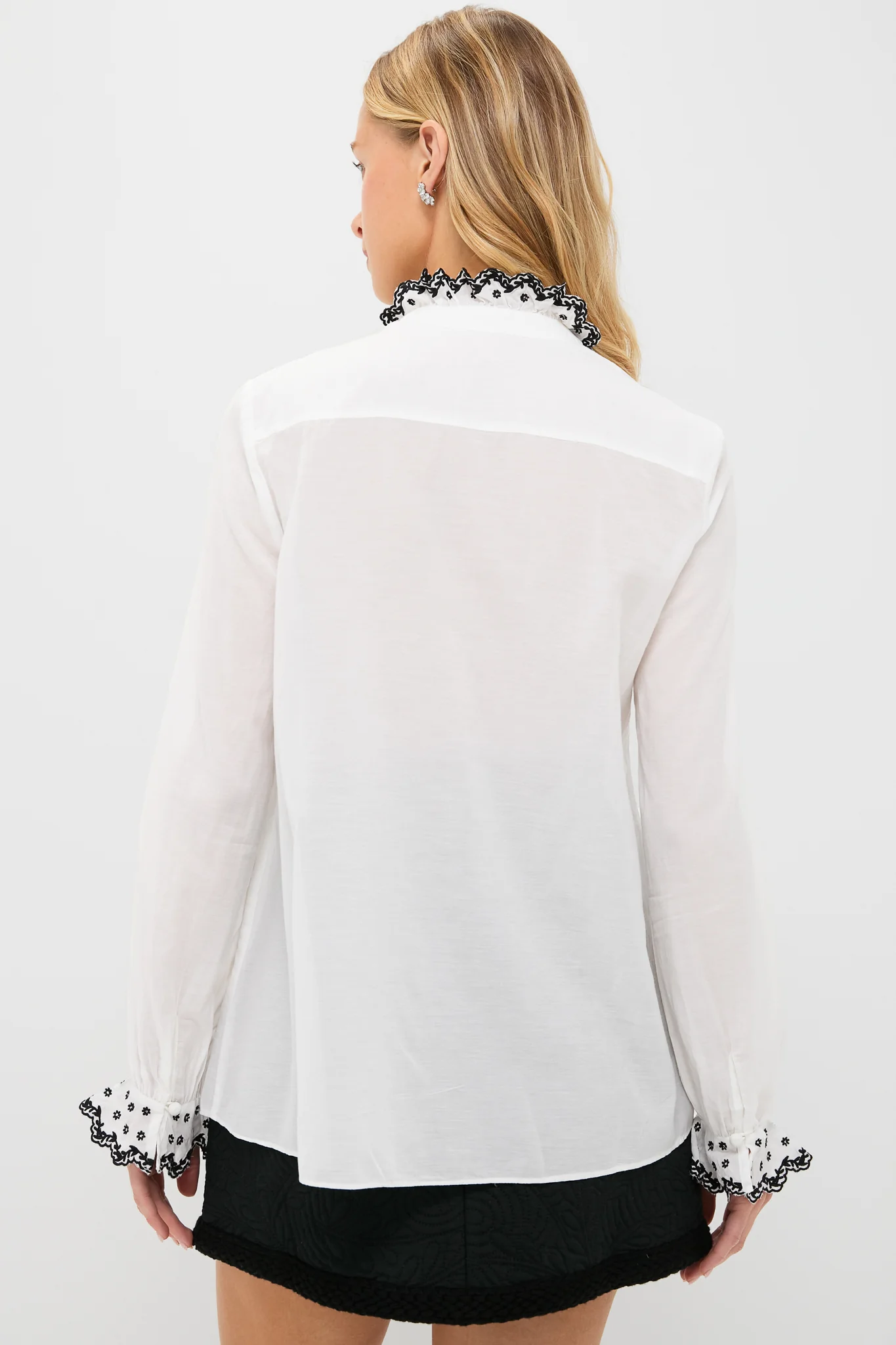 White Embroidered Isla Shirt - Image 4