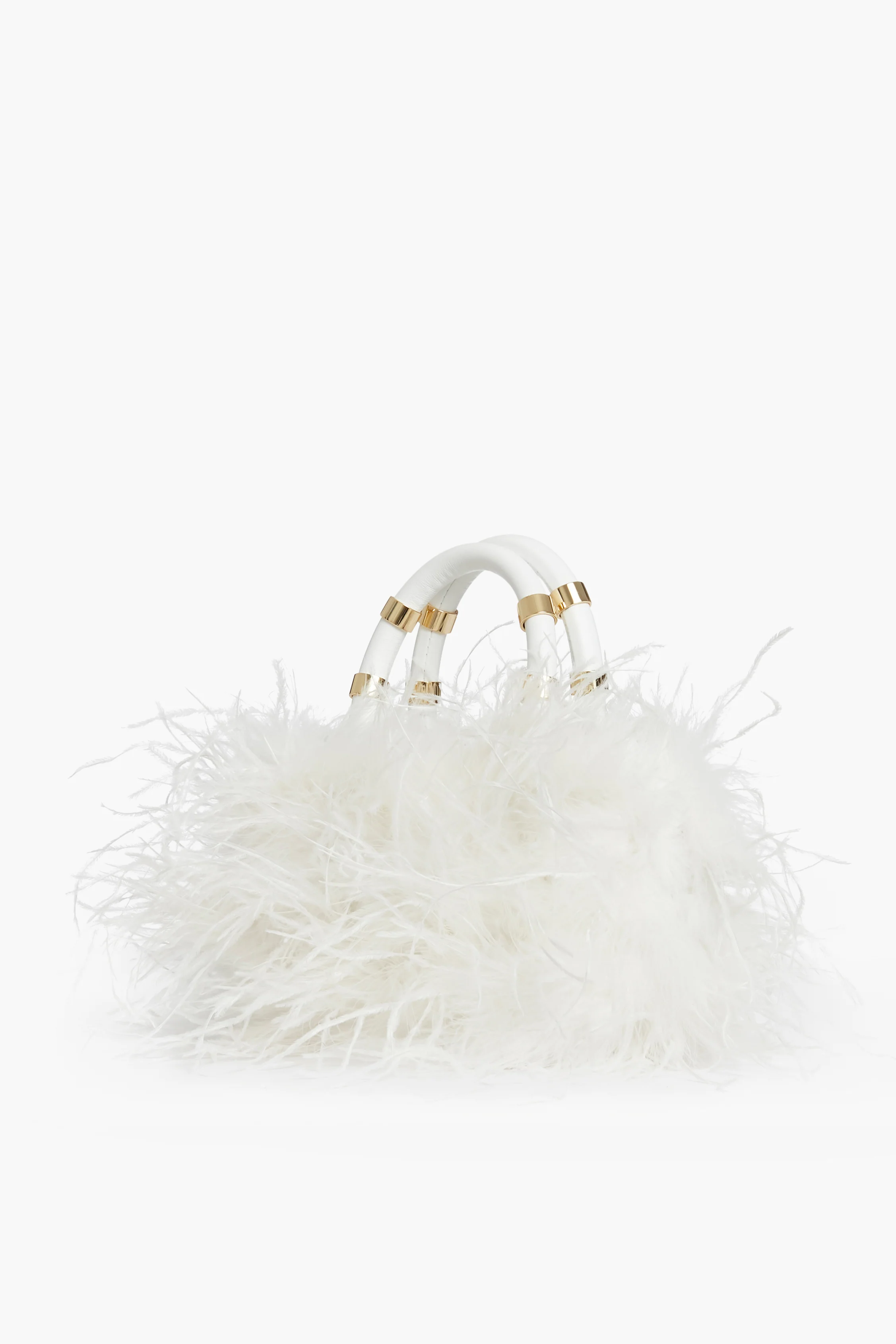 White Emily Feather Bag - Image 3