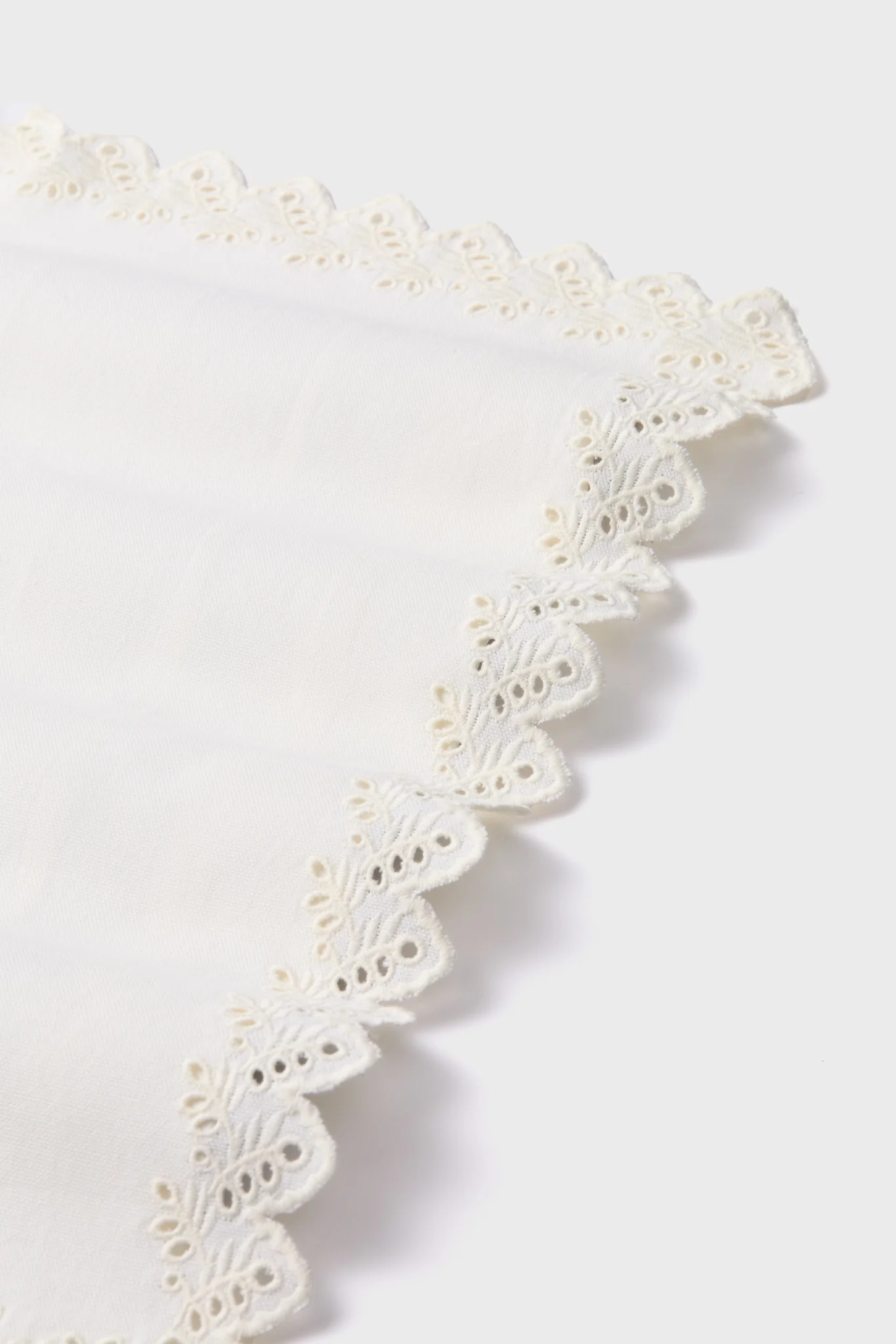 White Eyelet Embroidered Napkins Set of 4 - Image 3
